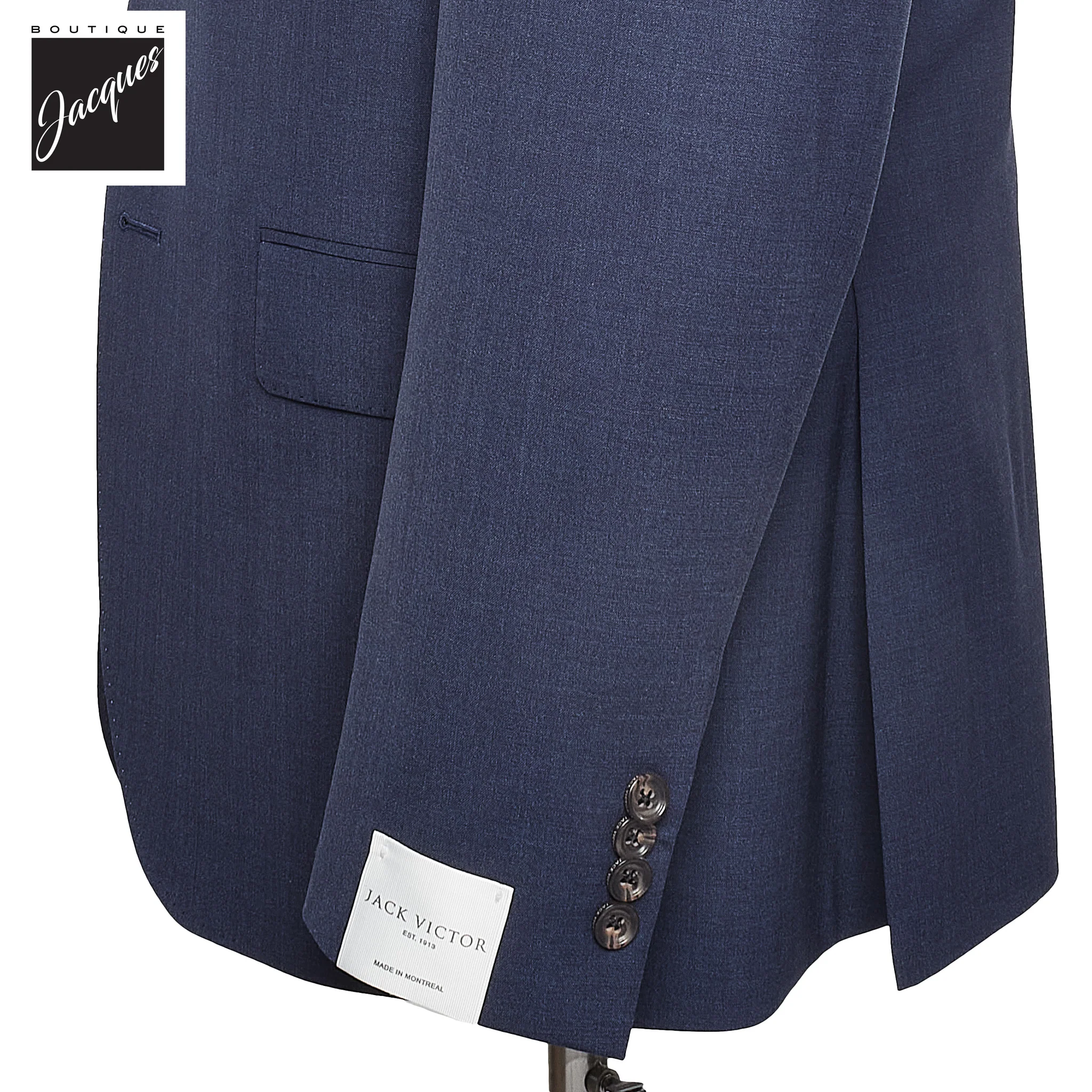 Blue Solid Smart-Twist Wool Stretch Dean Contemporary Fit Suit - Jack Victor - Image 3
