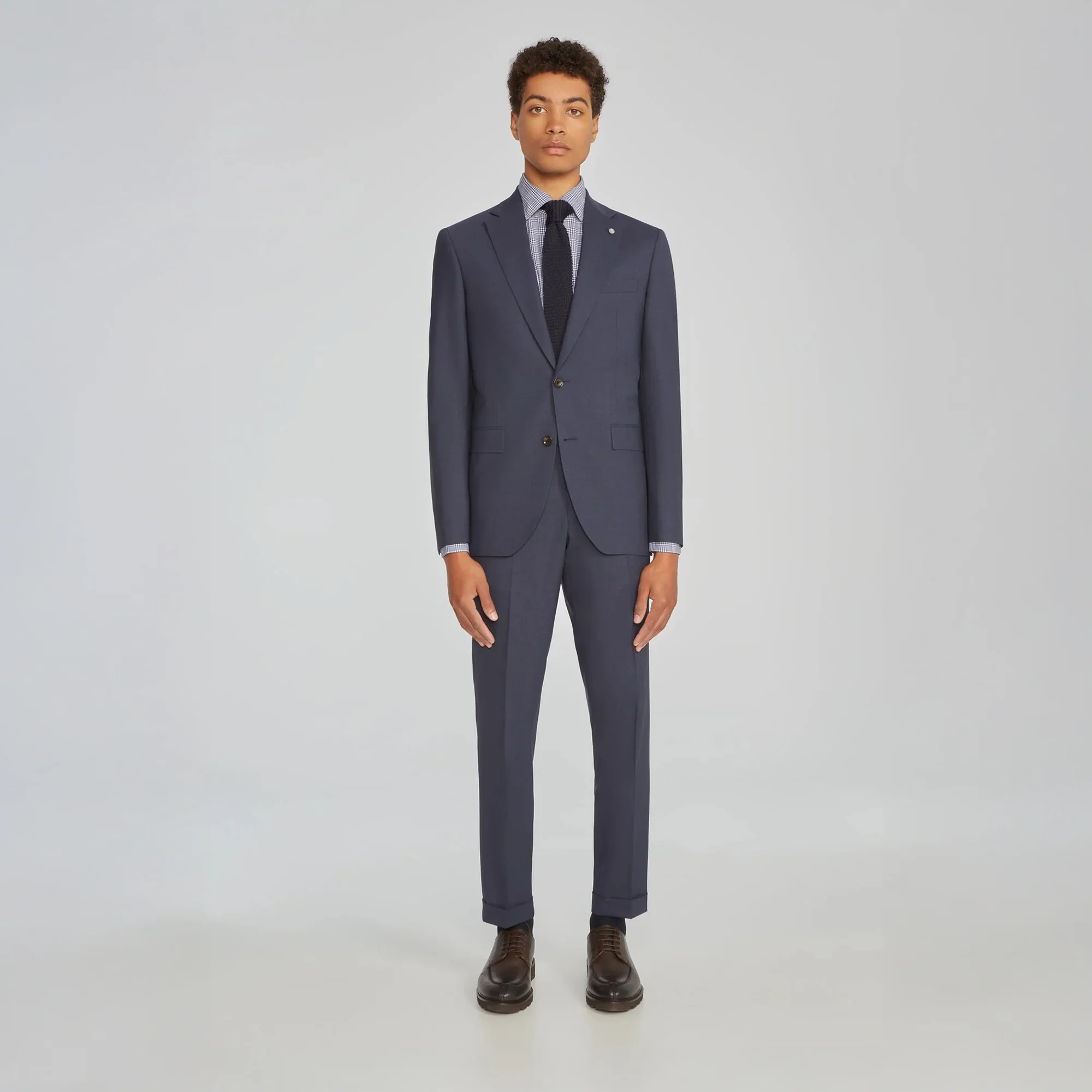 Blue Solid Smart-Twist Wool Stretch Dean Contemporary Fit Suit - Jack Victor - Image 5