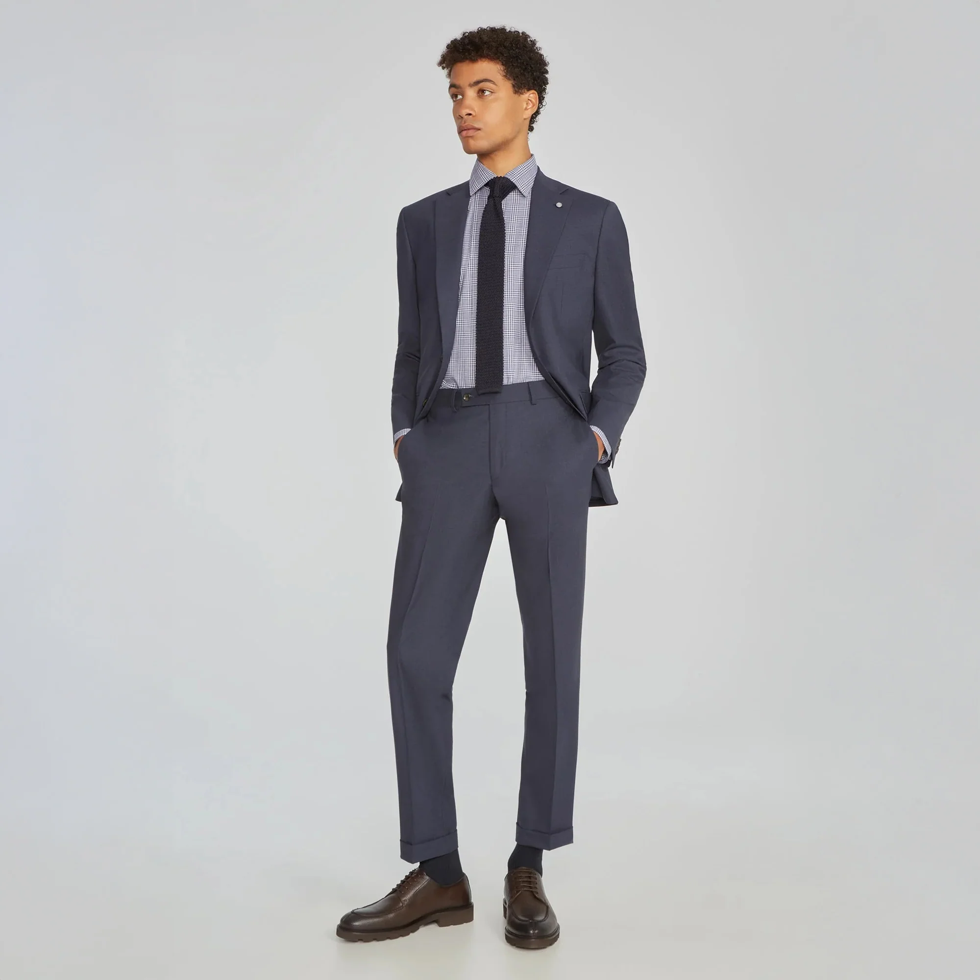 Blue Solid Smart-Twist Wool Stretch Dean Contemporary Fit Suit - Jack Victor - Image 9