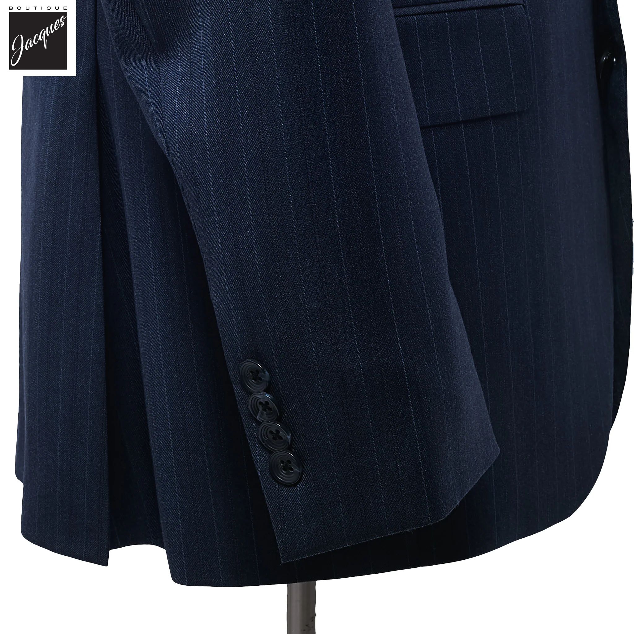 Blue Stripe Napoli Classic Fit Loro Piana Wool Suit - Jack Victor - Image 3