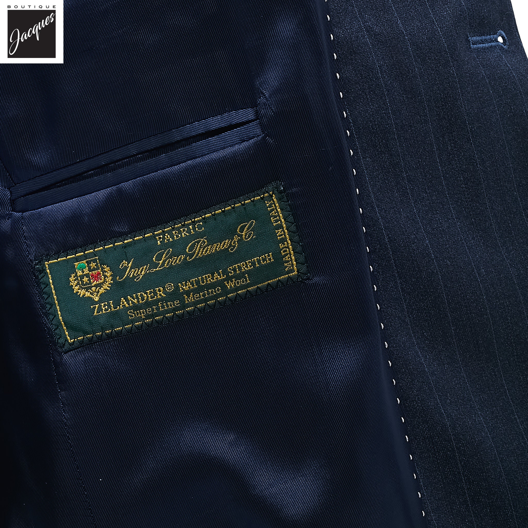 Blue Stripe Napoli Classic Fit Loro Piana Wool Suit - Jack Victor - Image 4