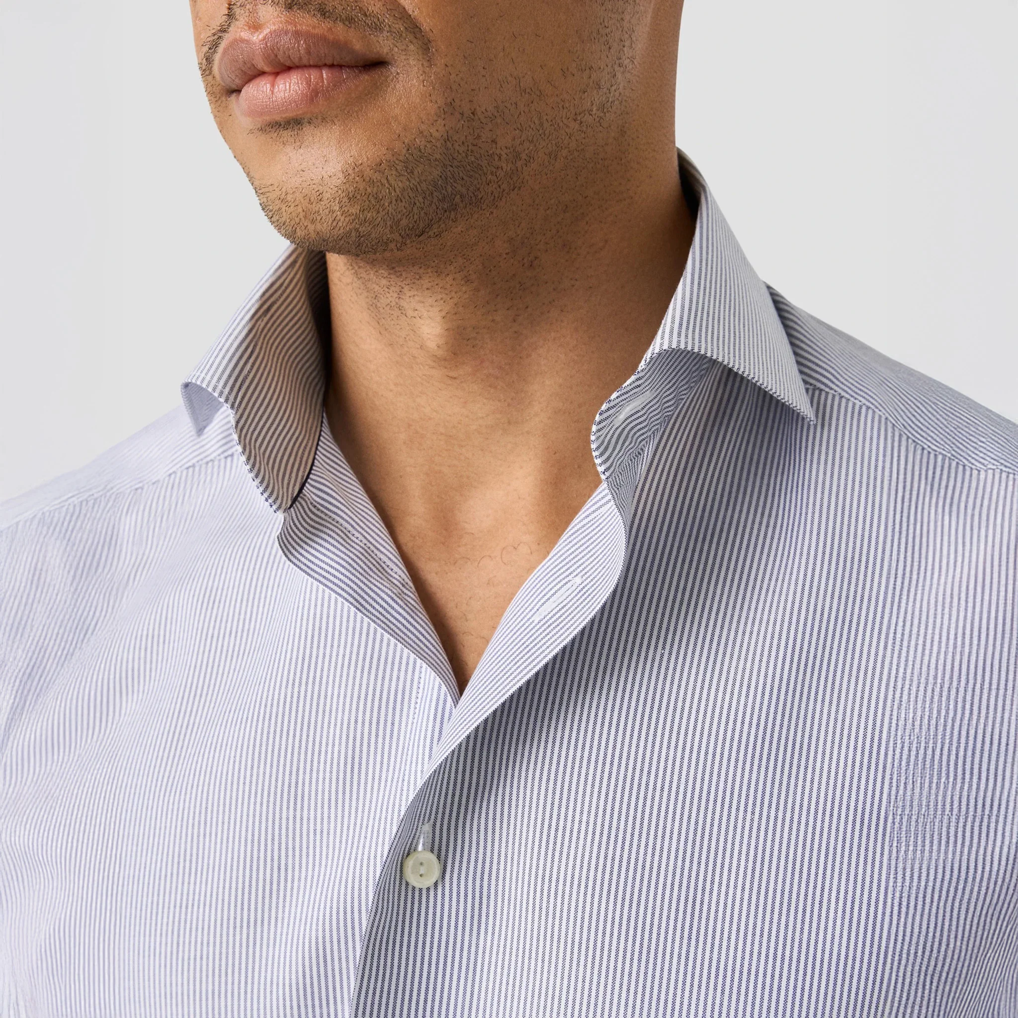 Blue Stripe Oxford Slim Fit Shirt - ETON - Image 5
