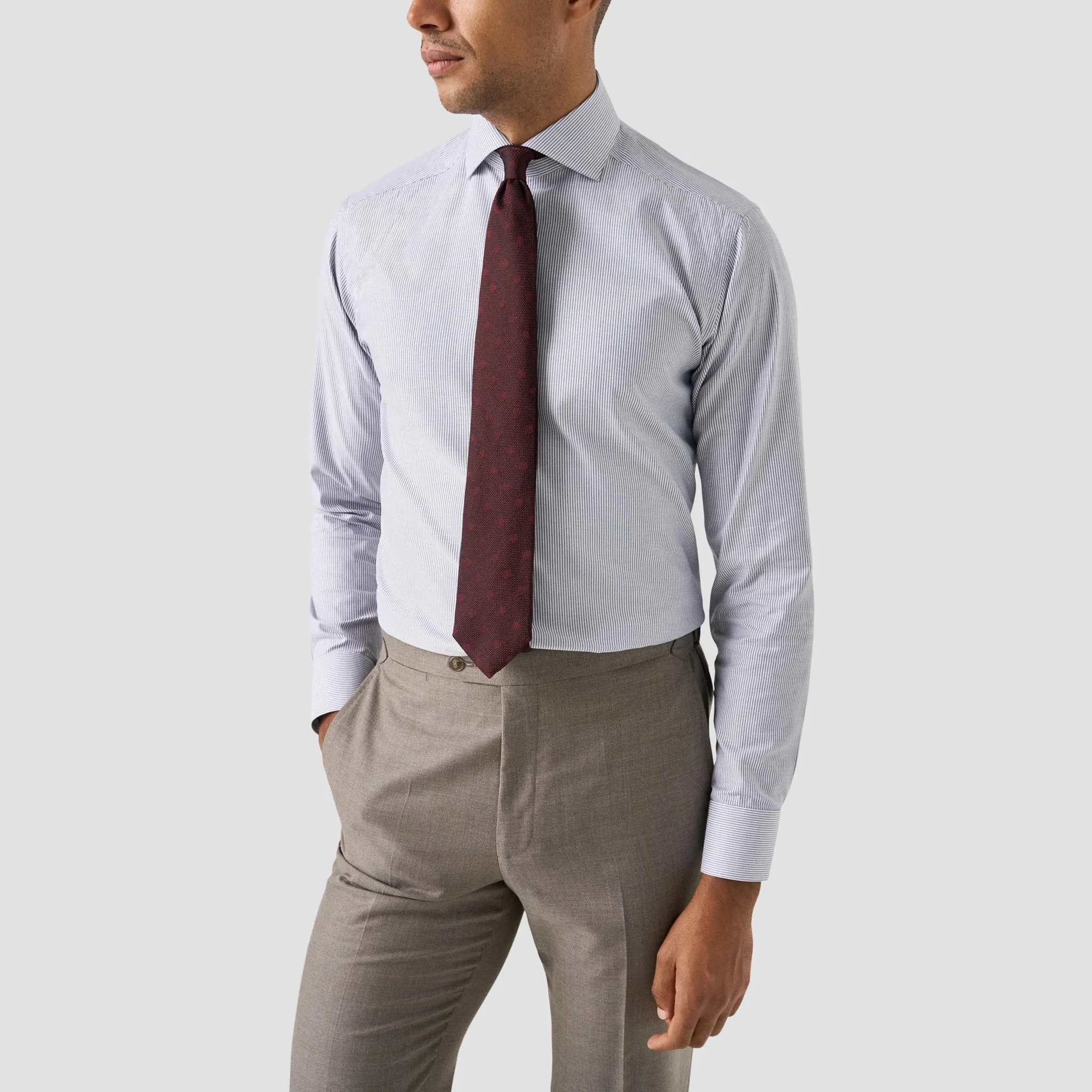 Blue Stripe Oxford Slim Fit Shirt - ETON - Image 6