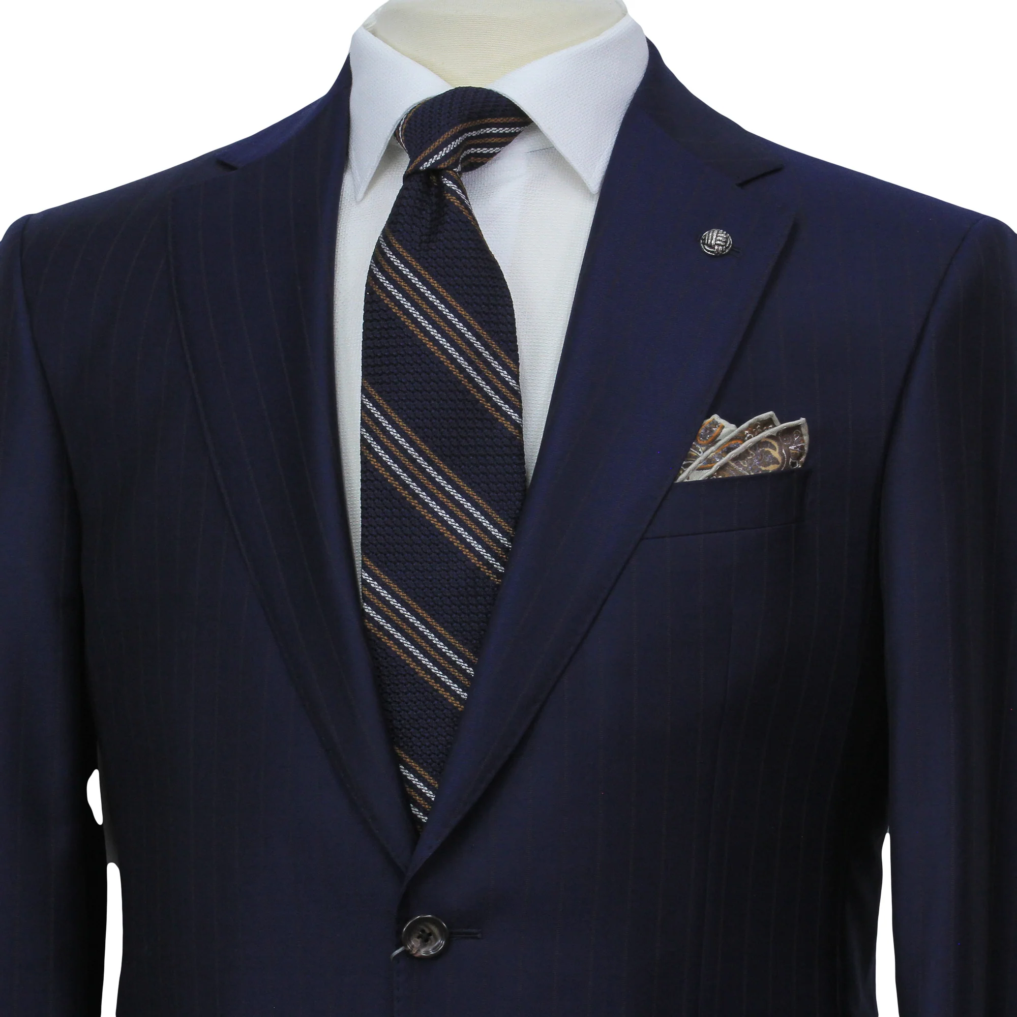 Blue Striped Loro Piana Super 170's Wool-Cashmere Modern Fit Suit - Jack Victor 1913 - Image 2