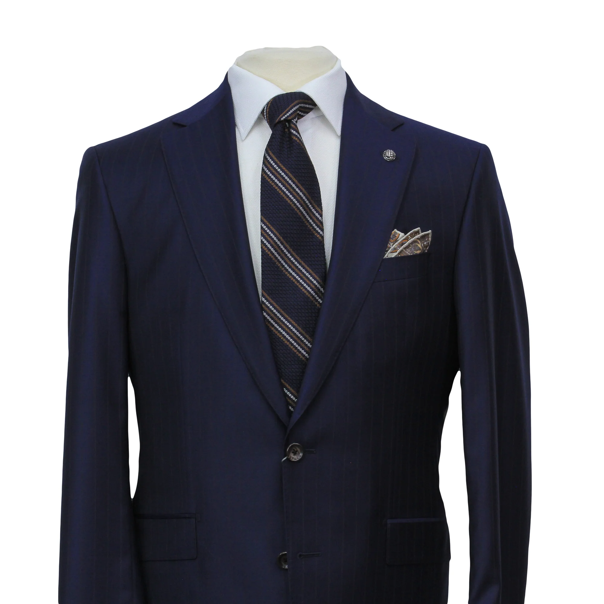 Blue Striped Loro Piana Super 170's Wool-Cashmere Modern Fit Suit - Jack Victor 1913 - Image 3