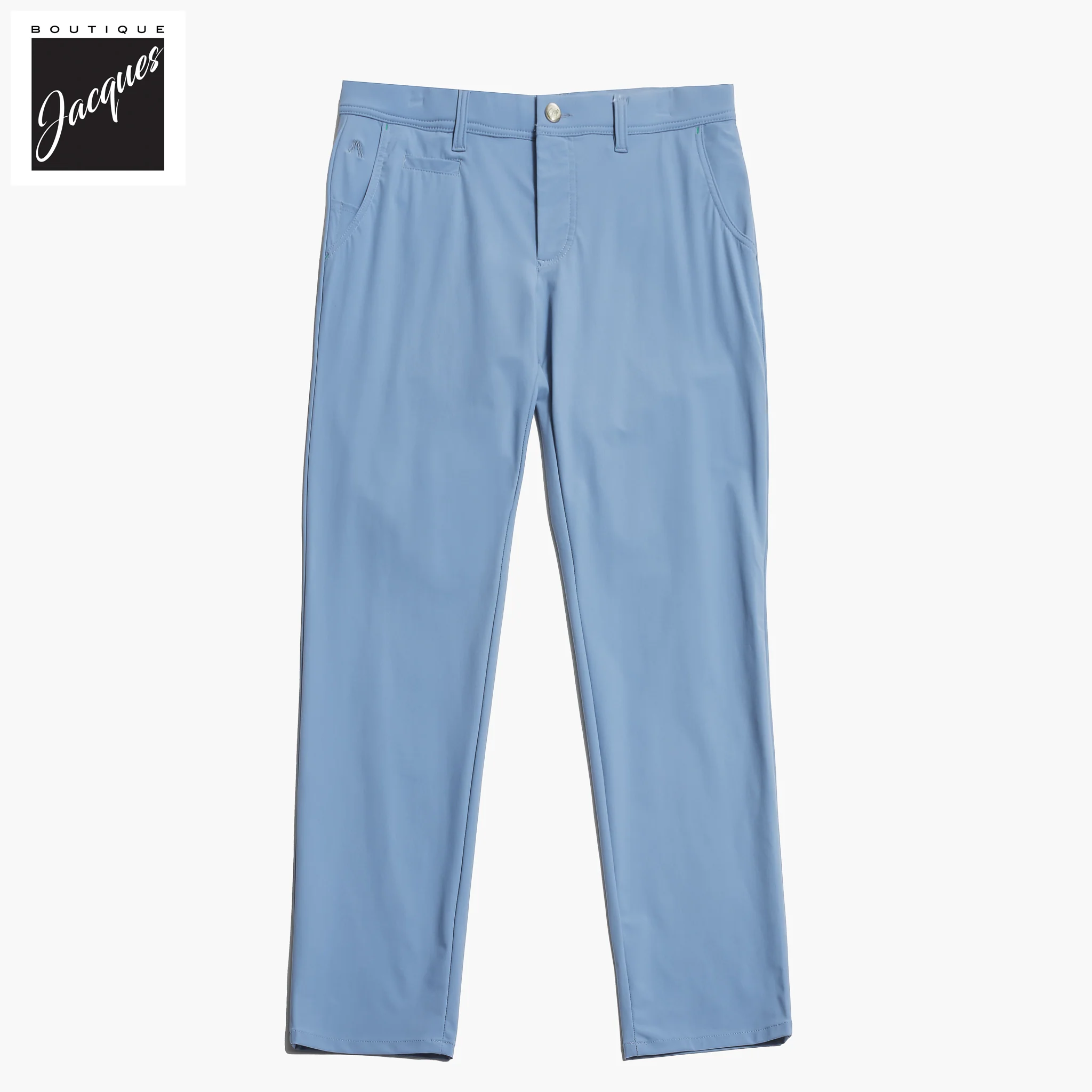 Blue Technical Stretch Fabric Chino-Style Golf Pants - ALBERTO - Image 3