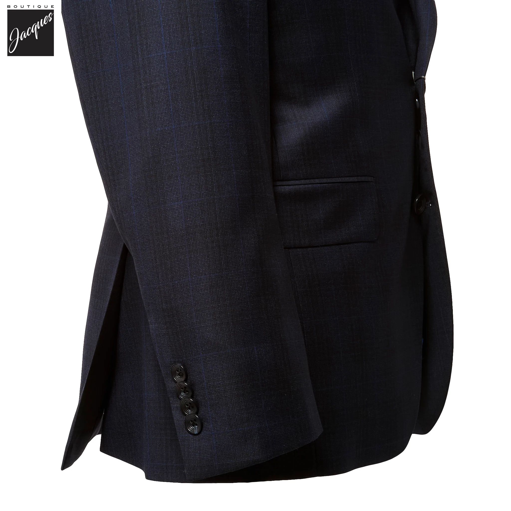 Blue Tonal Check Napoli Classic Fit Wool Suit - Jack Victor - Image 3