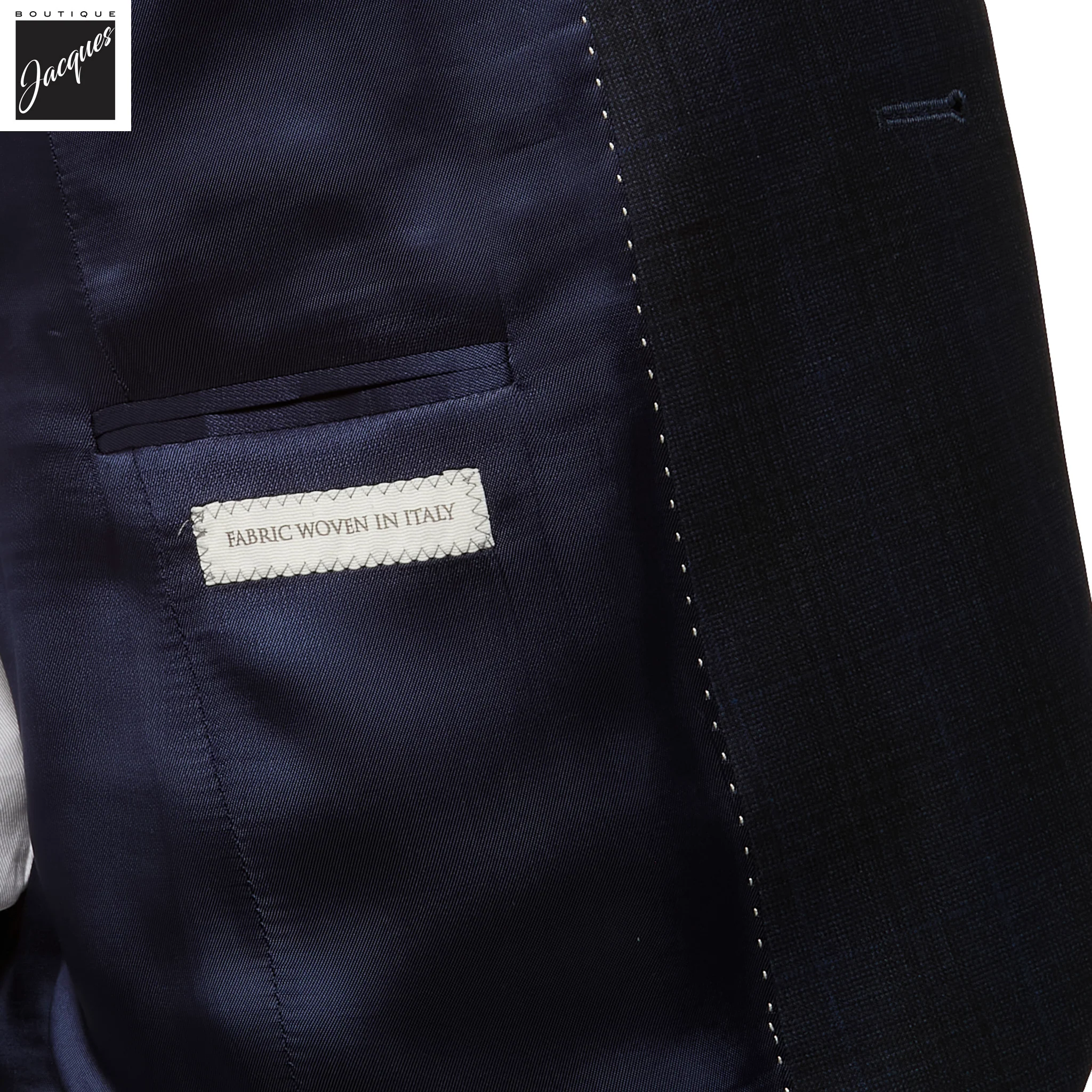 Blue Tonal Check Napoli Classic Fit Wool Suit - Jack Victor - Image 4
