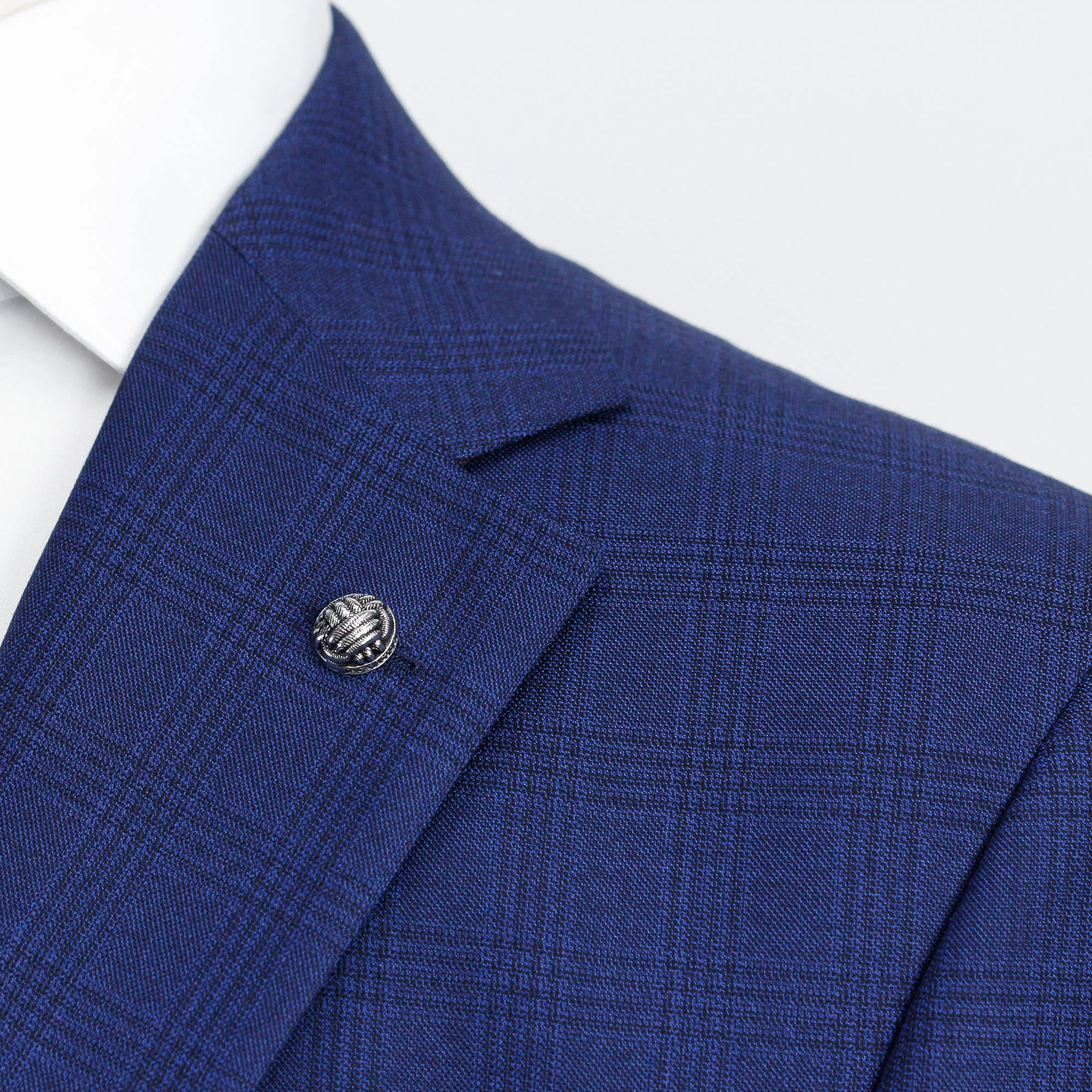 Blue Tonal Glen Check Esprit Modern Fit Drago Wool Suit - Jack Victor - Image 5
