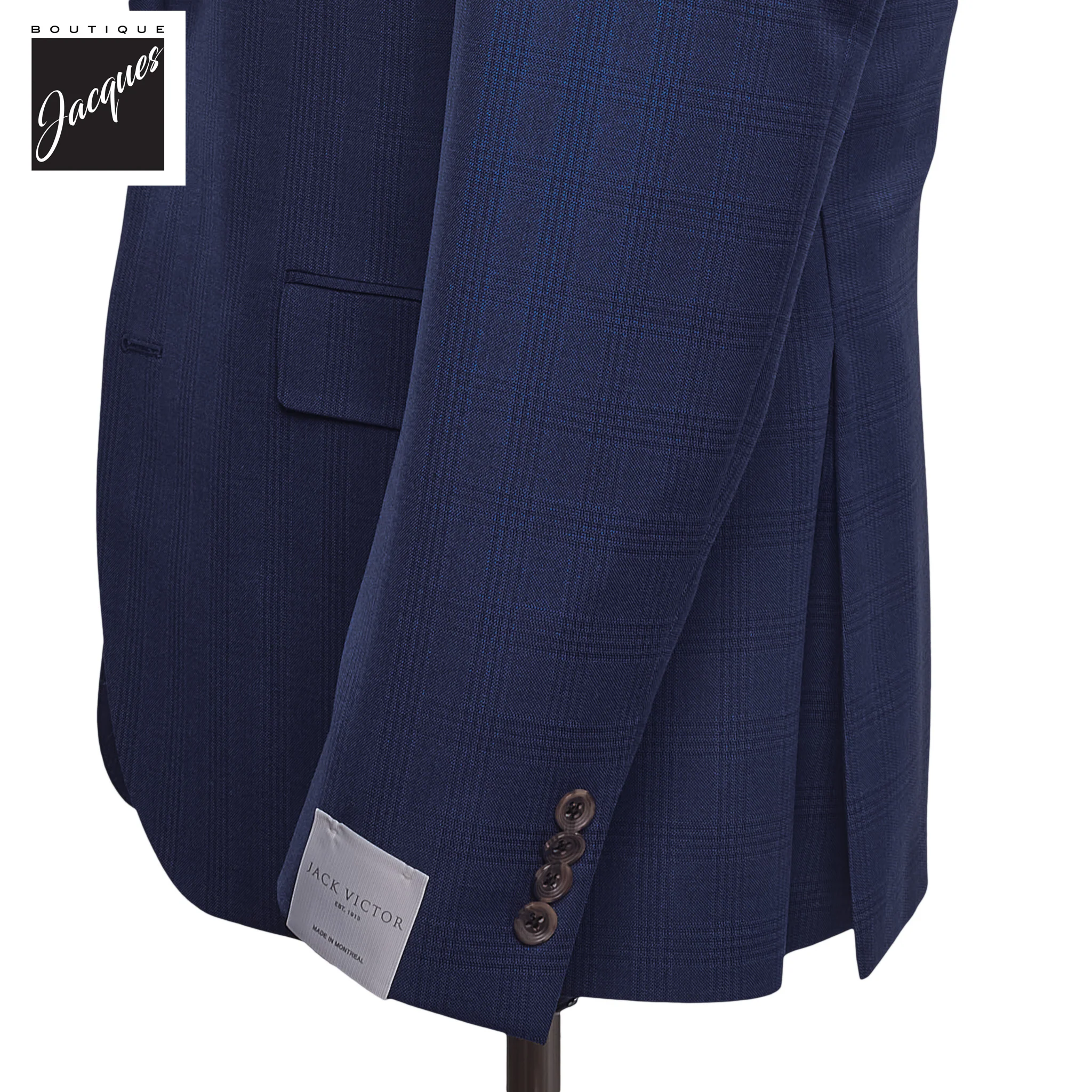 Blue Tonal Glen Check Esprit Modern Fit Drago Wool Suit - Jack Victor - Image 6