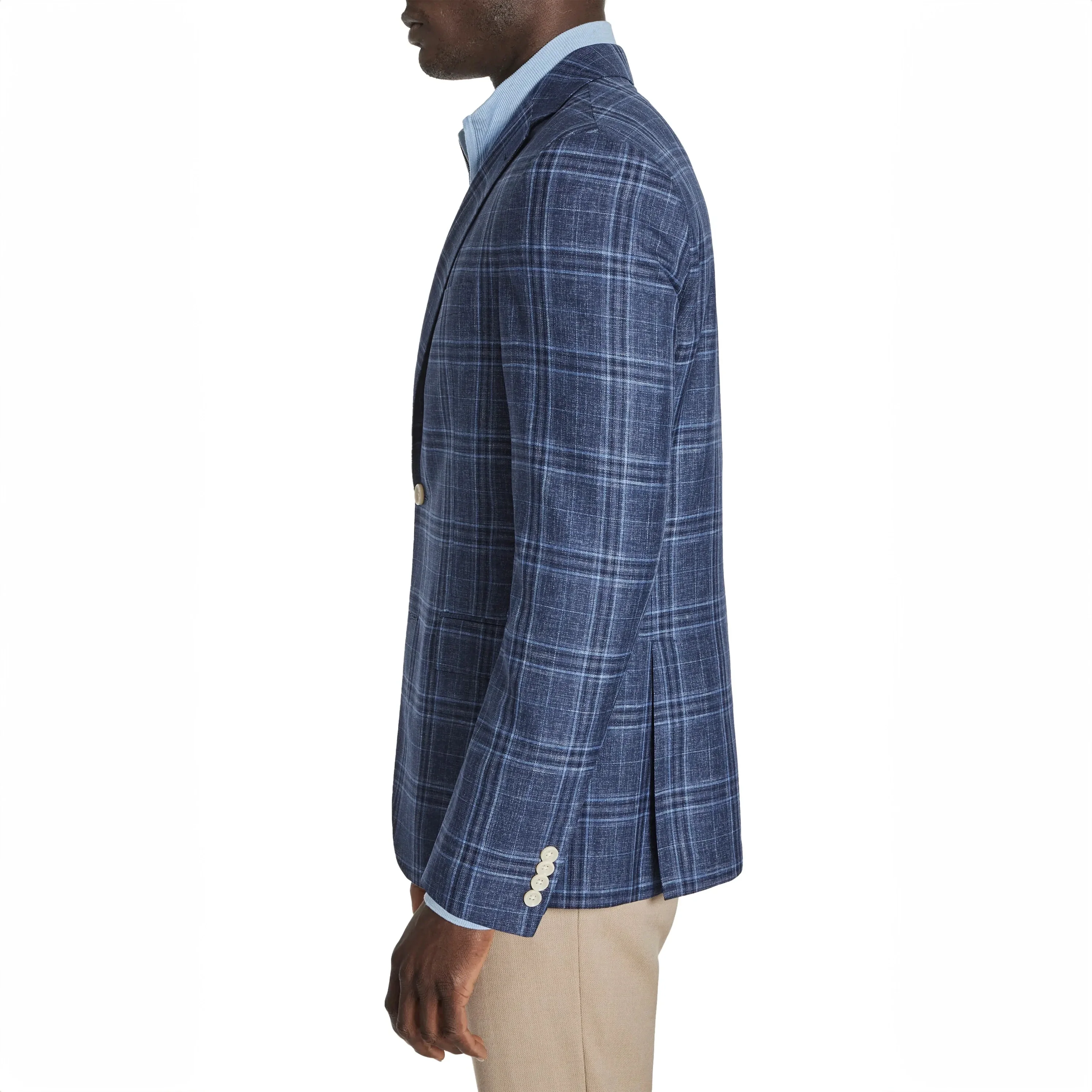 Blue Tonal Glen Check Midland Contemporary Fit Sport Coat - Jack Victor - Image 3