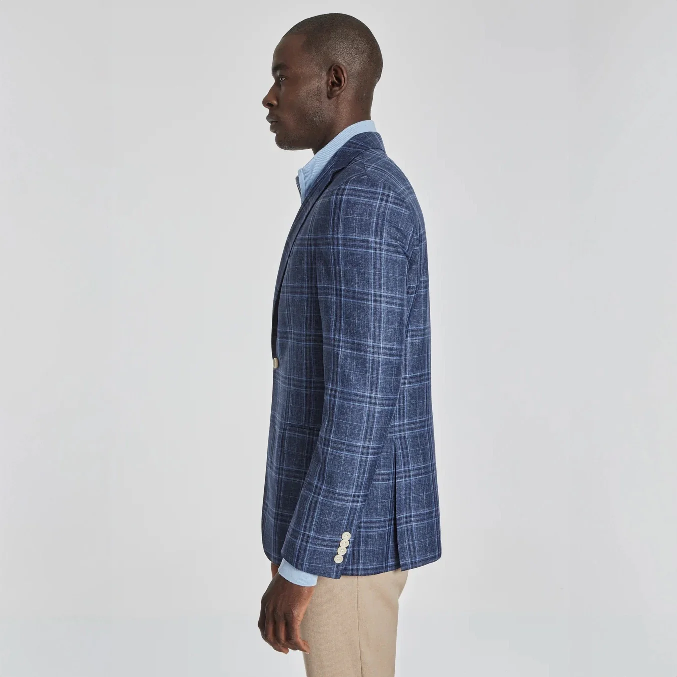 Blue Tonal Glen Check Midland Contemporary Fit Sport Coat - Jack Victor - Image 5