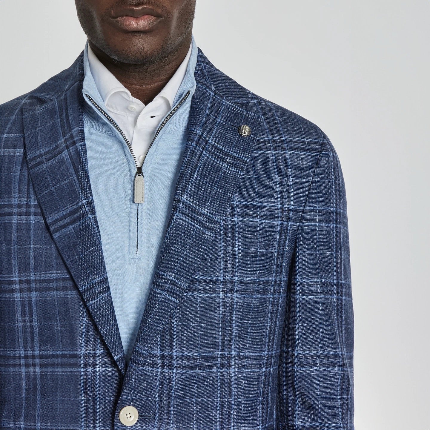 Blue Tonal Glen Check Midland Contemporary Fit Sport Coat - Jack Victor - Image 6