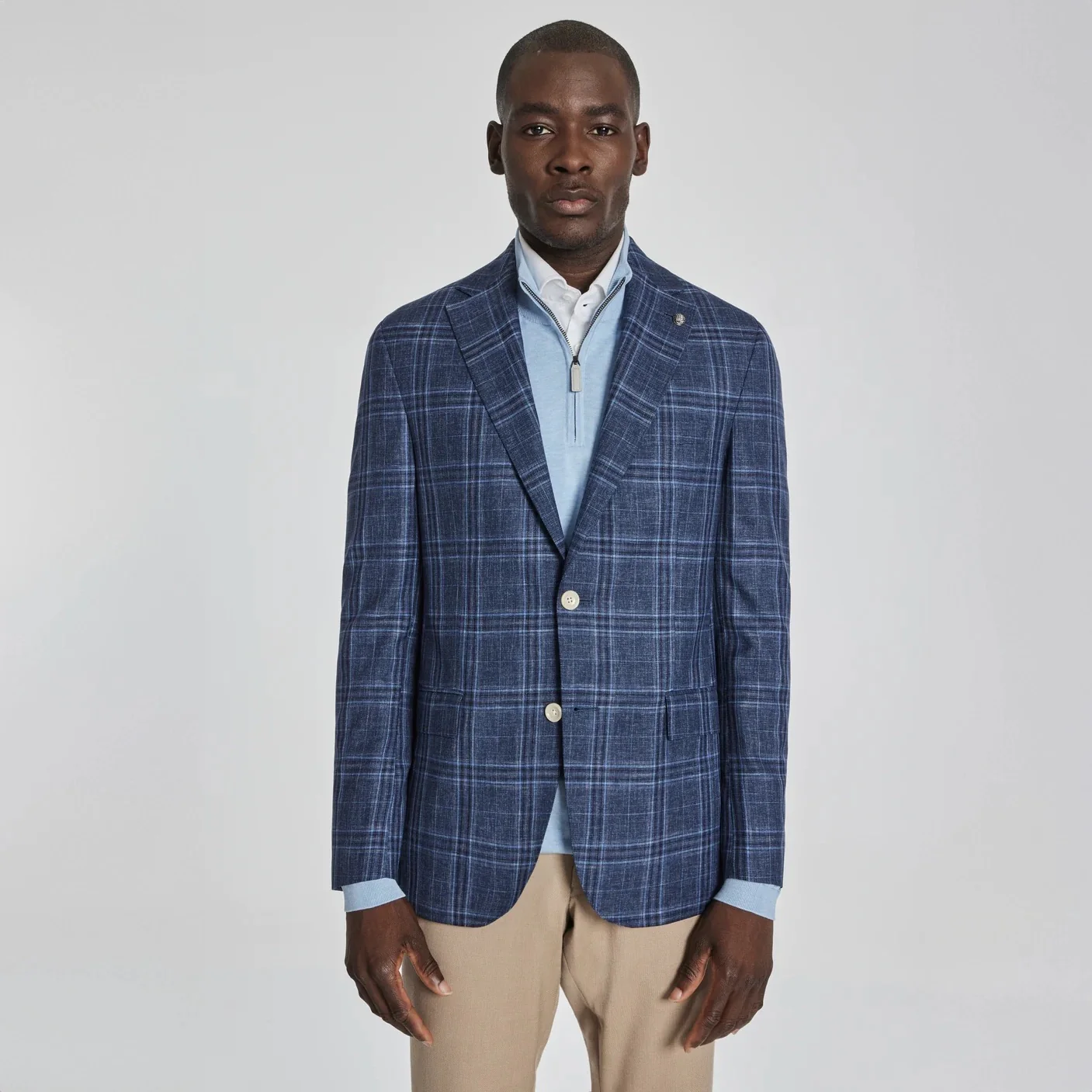 Blue Tonal Glen Check Midland Contemporary Fit Sport Coat - Jack Victor - Image 7