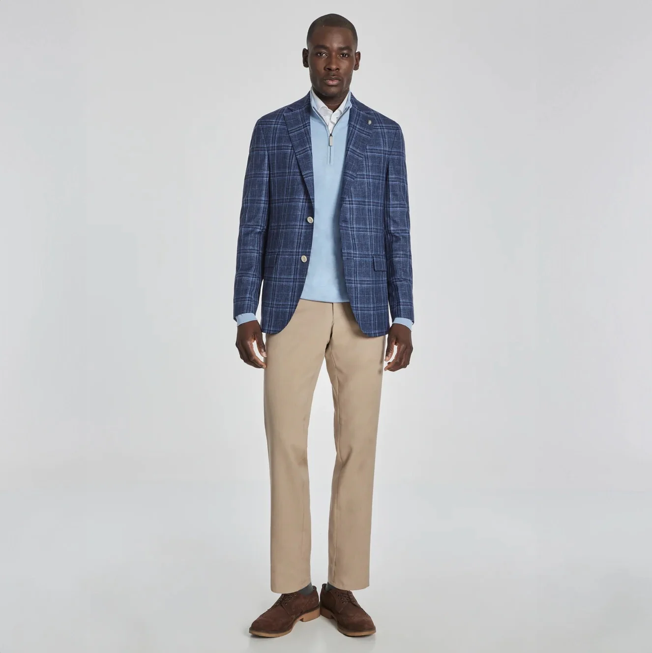 Blue Tonal Glen Check Midland Contemporary Fit Sport Coat - Jack Victor - Image 8