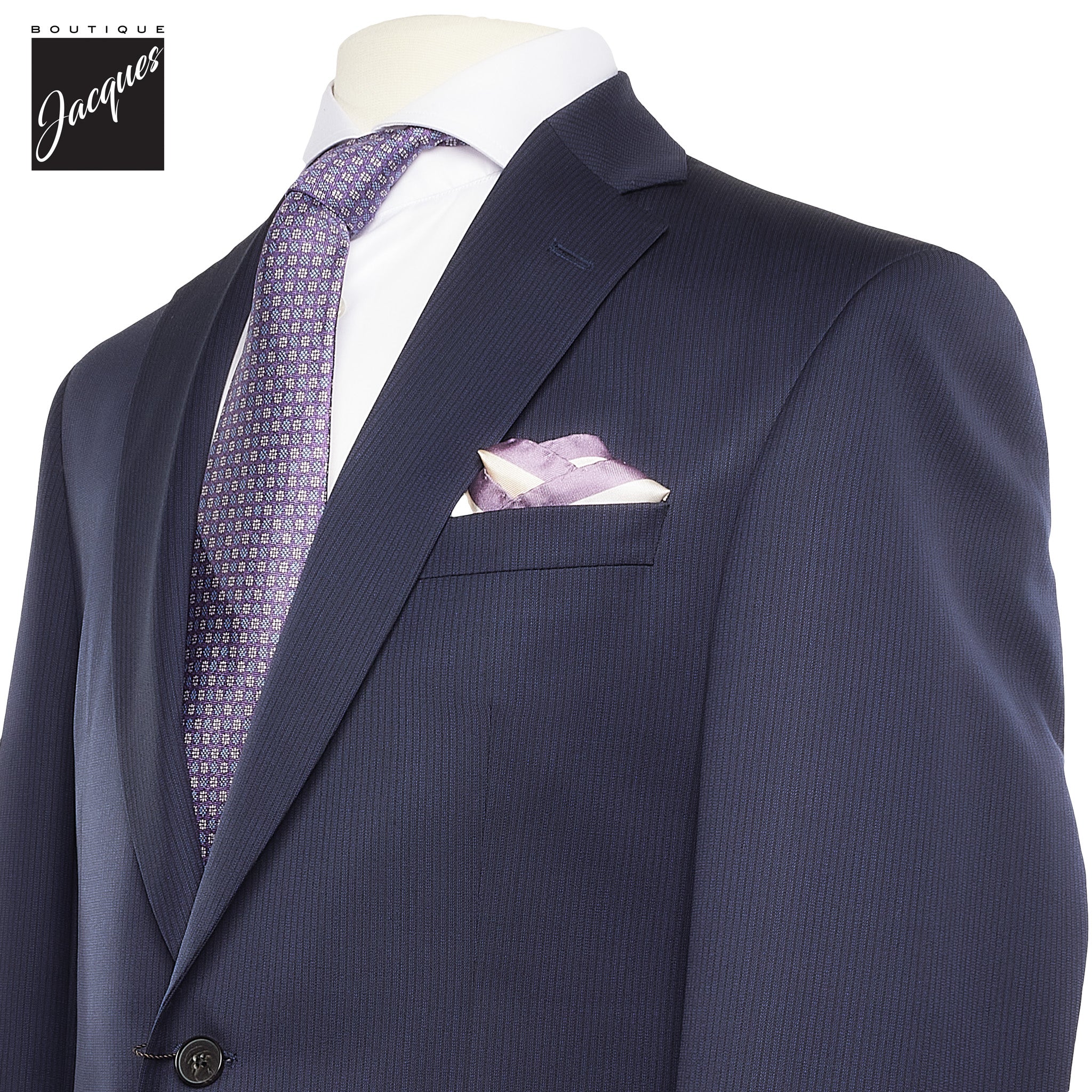 Blue Tonal Stripe Orleans Slim Fit Suit - Jack Victor - Image 2
