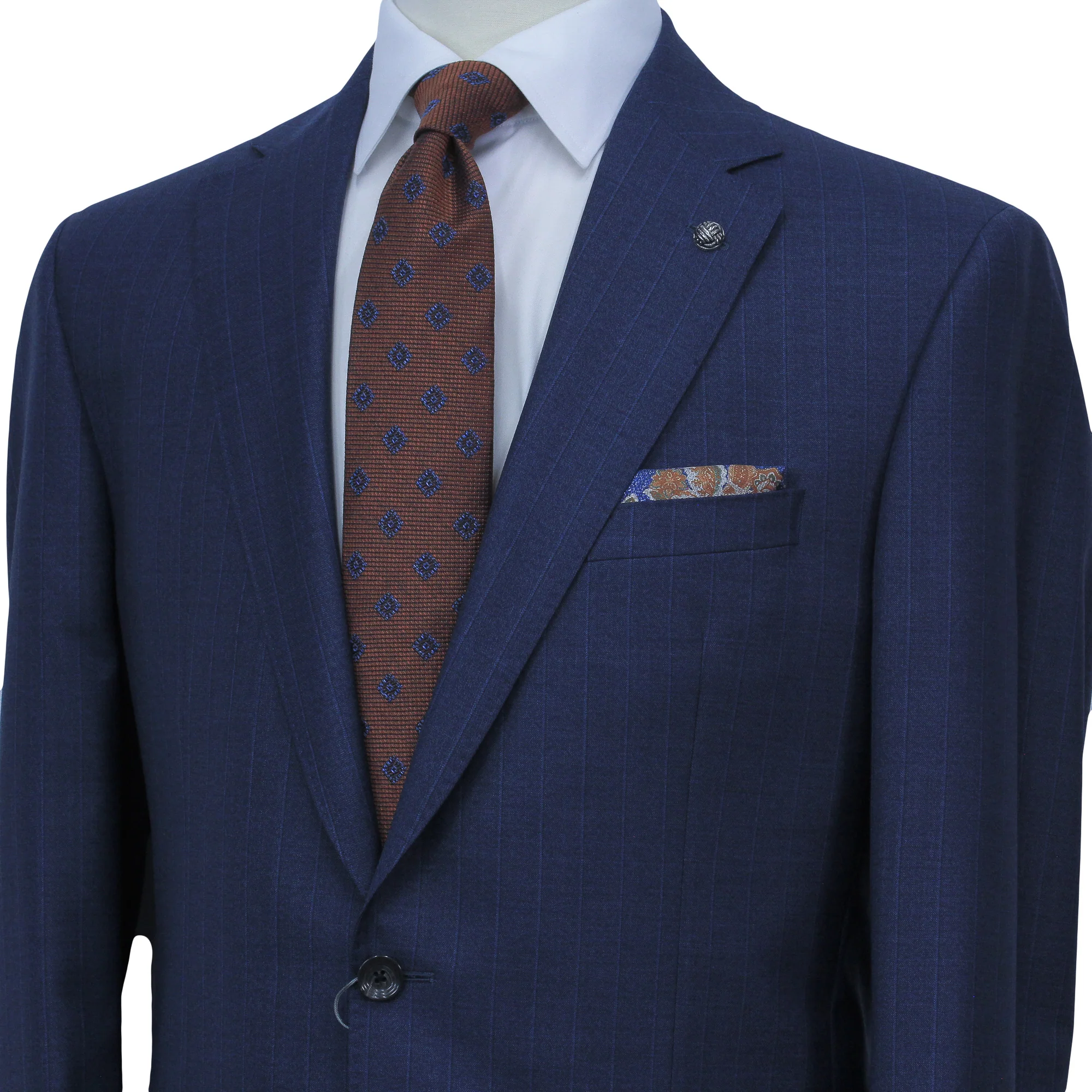 Blue Tonal Stripe Vitale Barberis Wool Essence Modern Fit Suit - Jack Victor 1913 - Image 2
