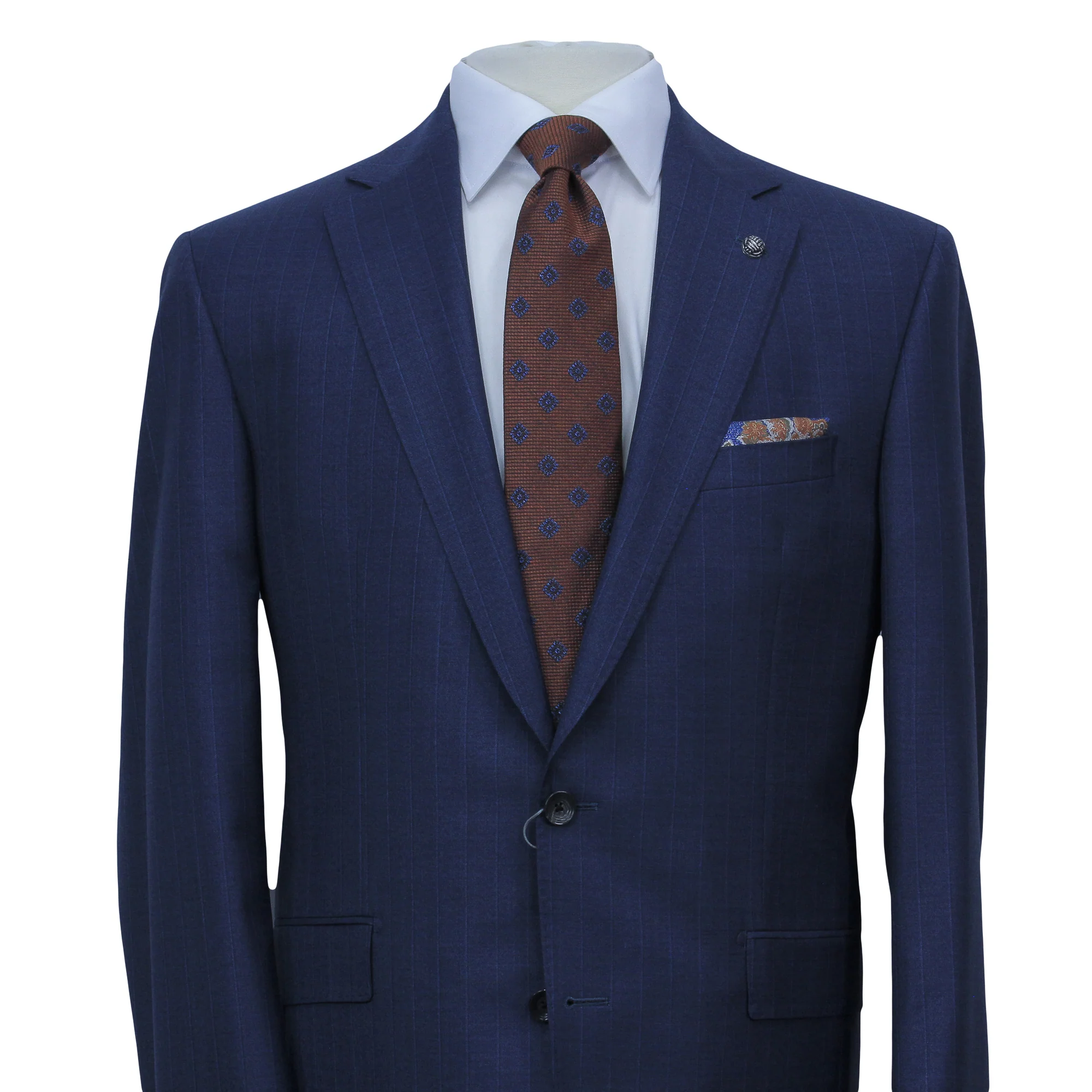 Blue Tonal Stripe Vitale Barberis Wool Essence Modern Fit Suit - Jack Victor 1913 - Image 3