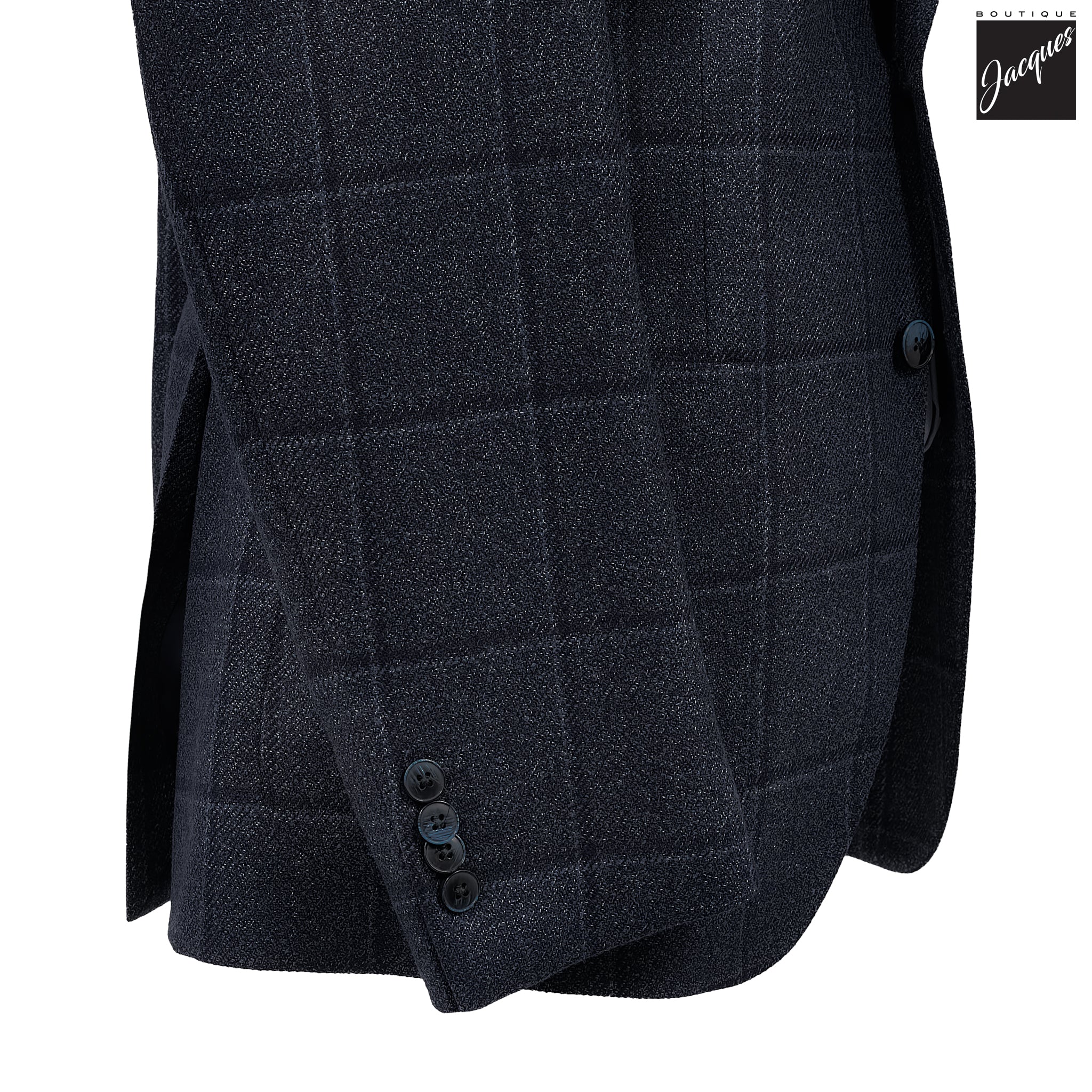 Blue Windowpane Contemporary Fit Loro Piana Sport Jacket - Luigi Bianchi - Image 3