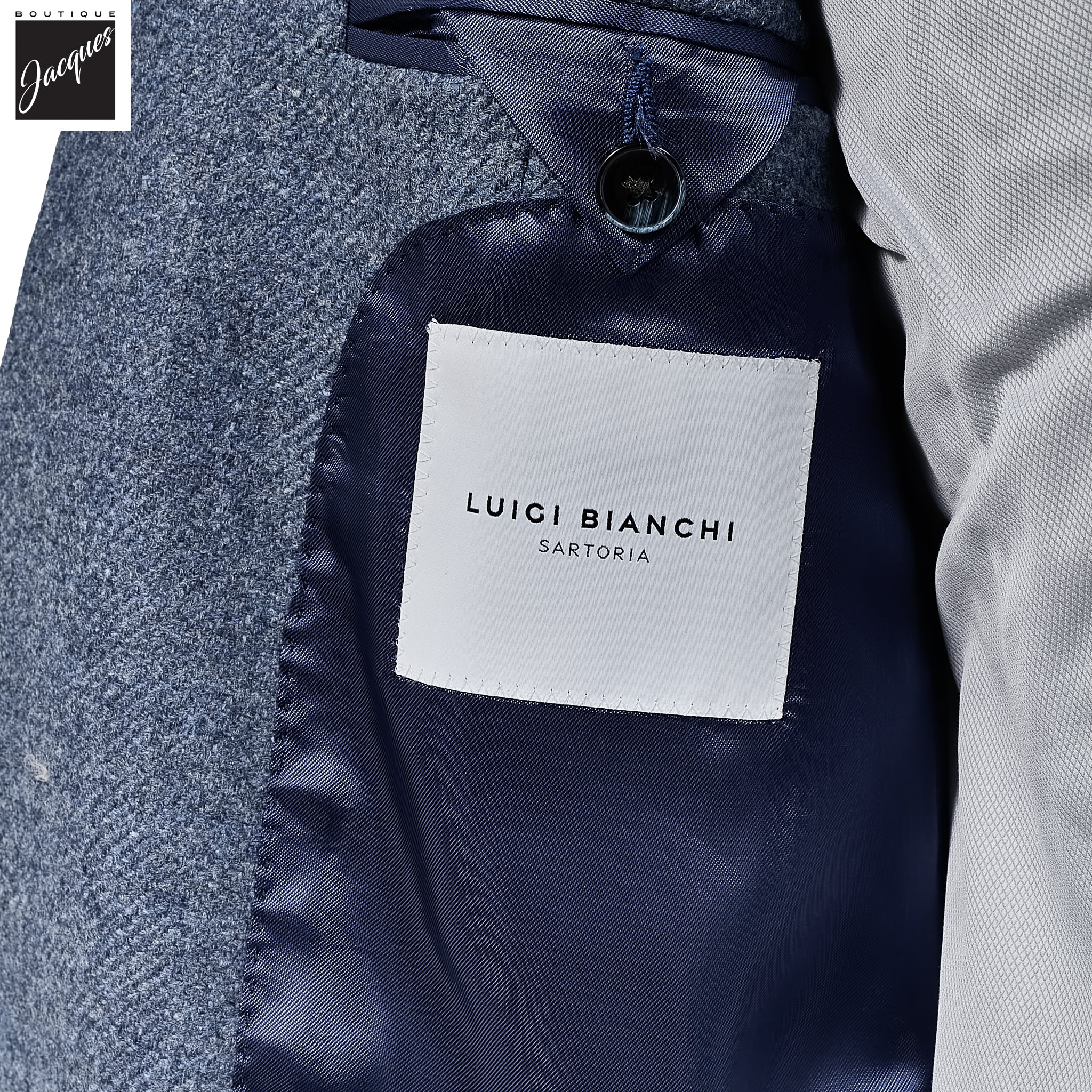 Blue Wool-Cashmere Contemporary Dream Fit Sport Jacket - Luigi Bianchi - Image 4