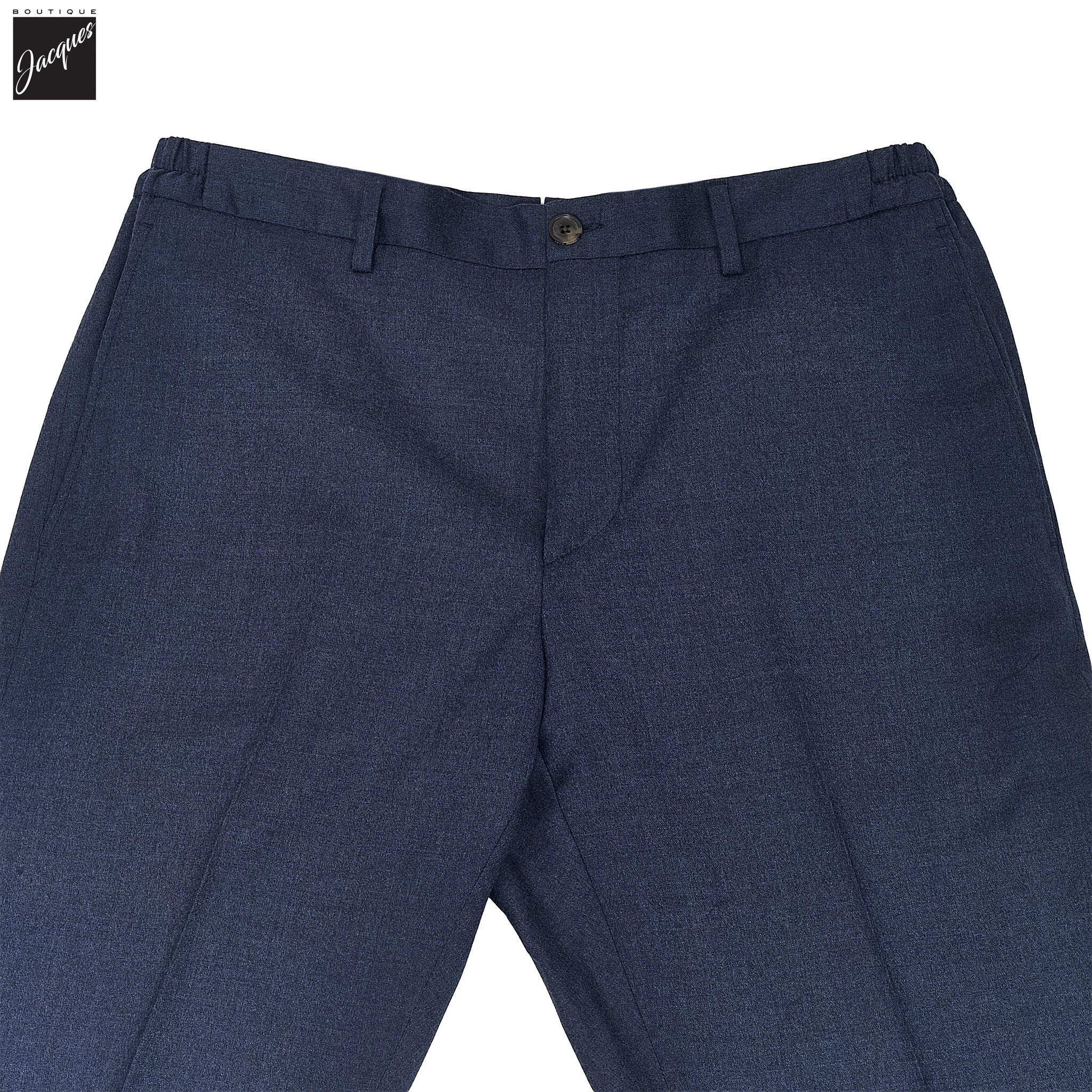 Blue Wool Stretch Prato Stretch Waistband Dress Pant - Jack Victor - Image 4