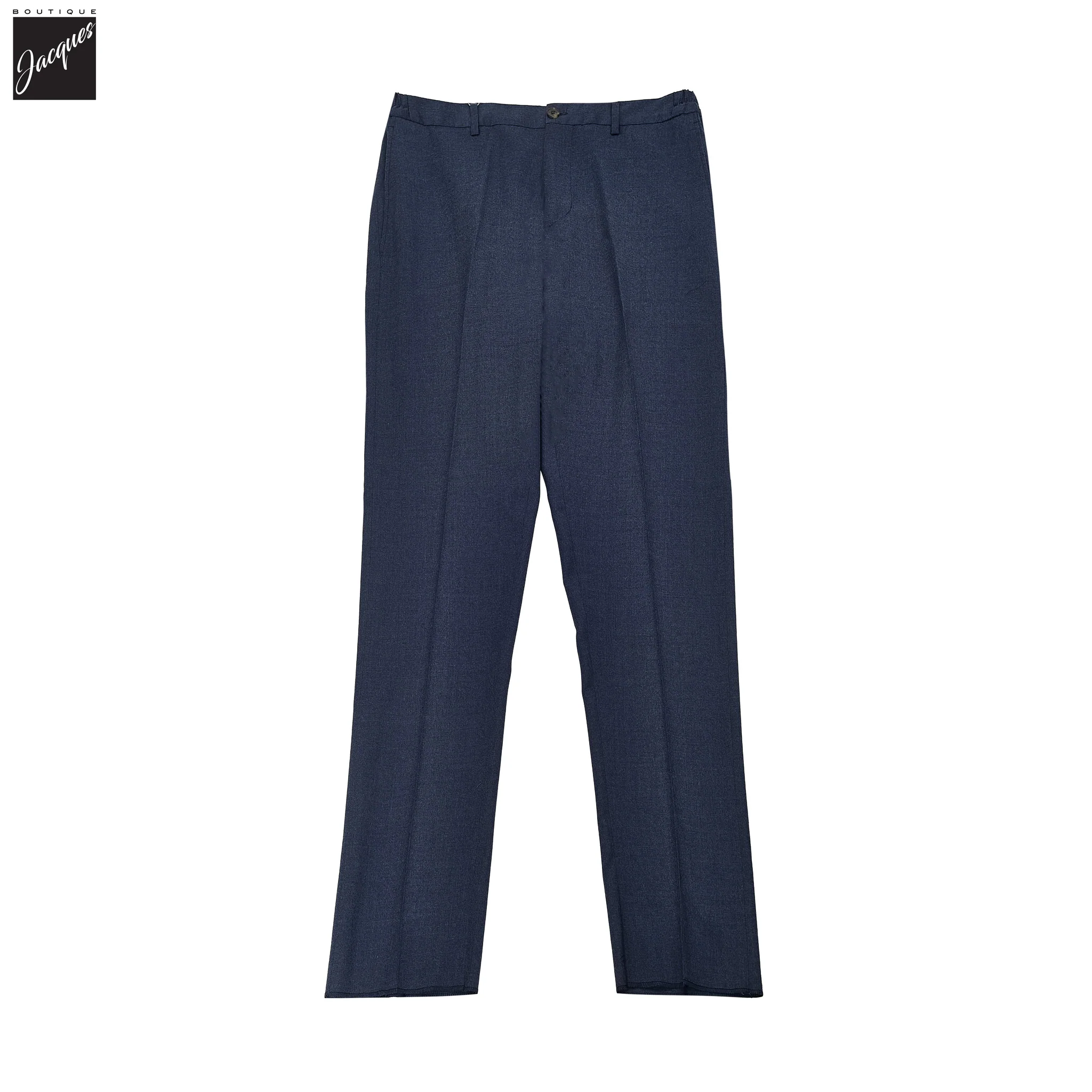 Blue Wool Stretch Prato Stretch Waistband Dress Pant - Jack Victor - Image 5