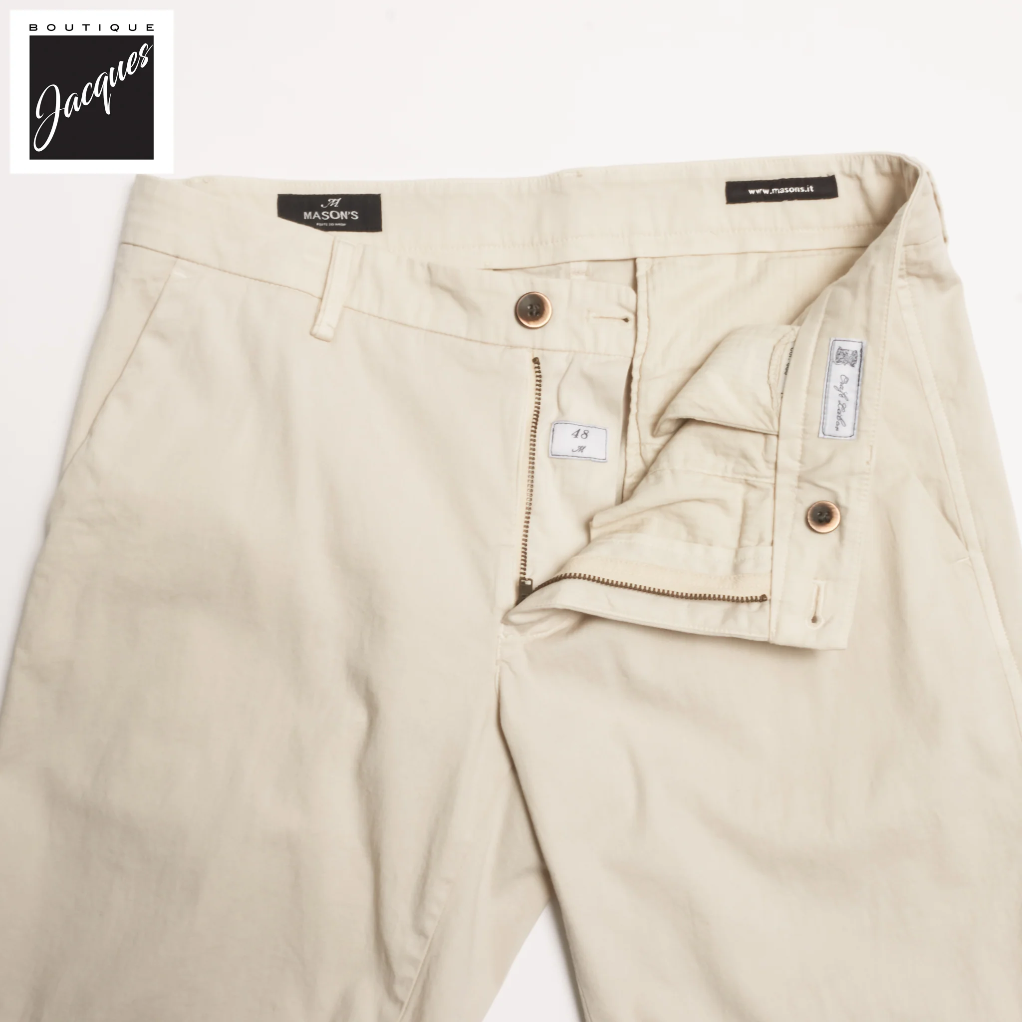 Bone Stretch Cotton Bermuda Shorts - Mason's - Image 3