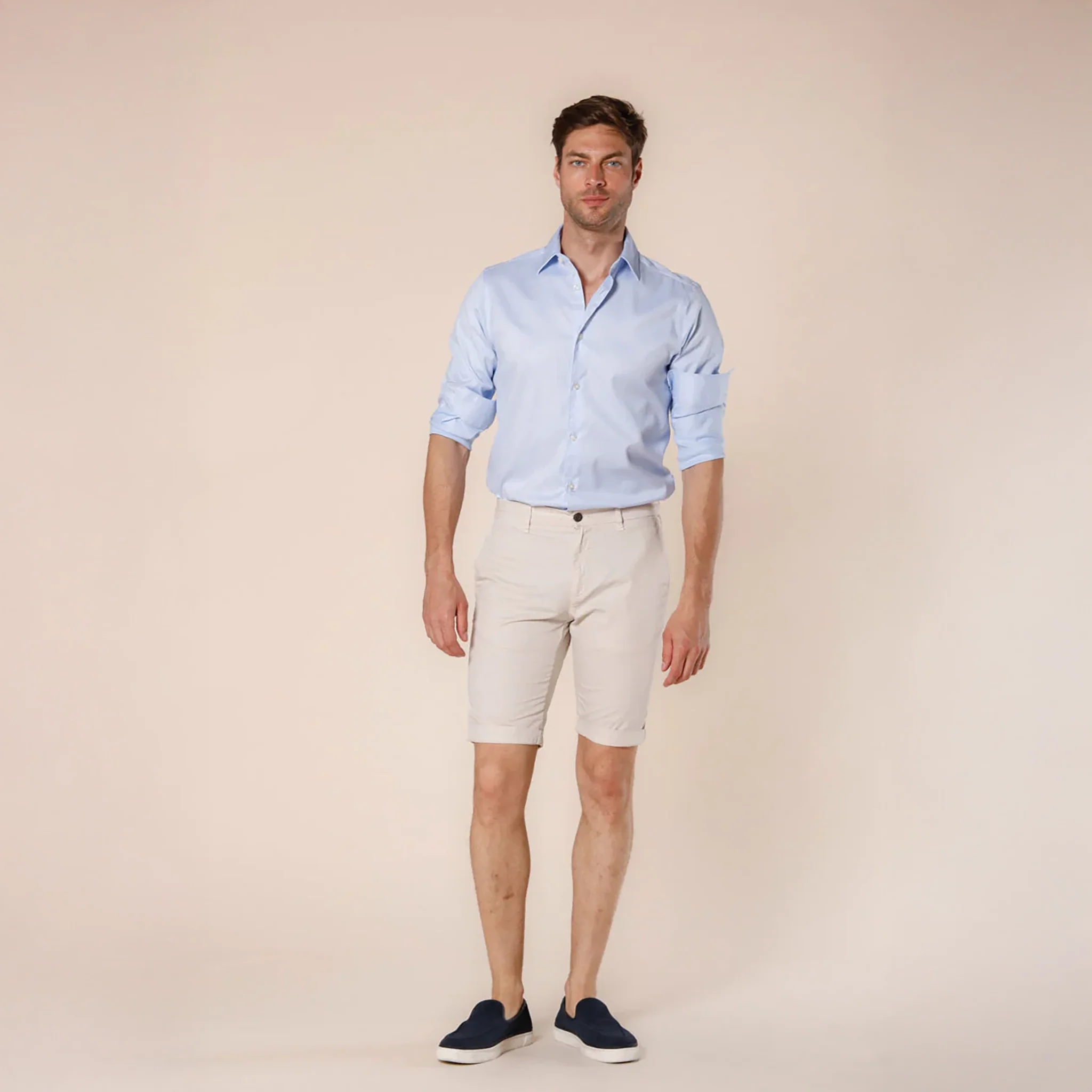 Bone Stretch Cotton Bermuda Shorts - Mason's - Image 5