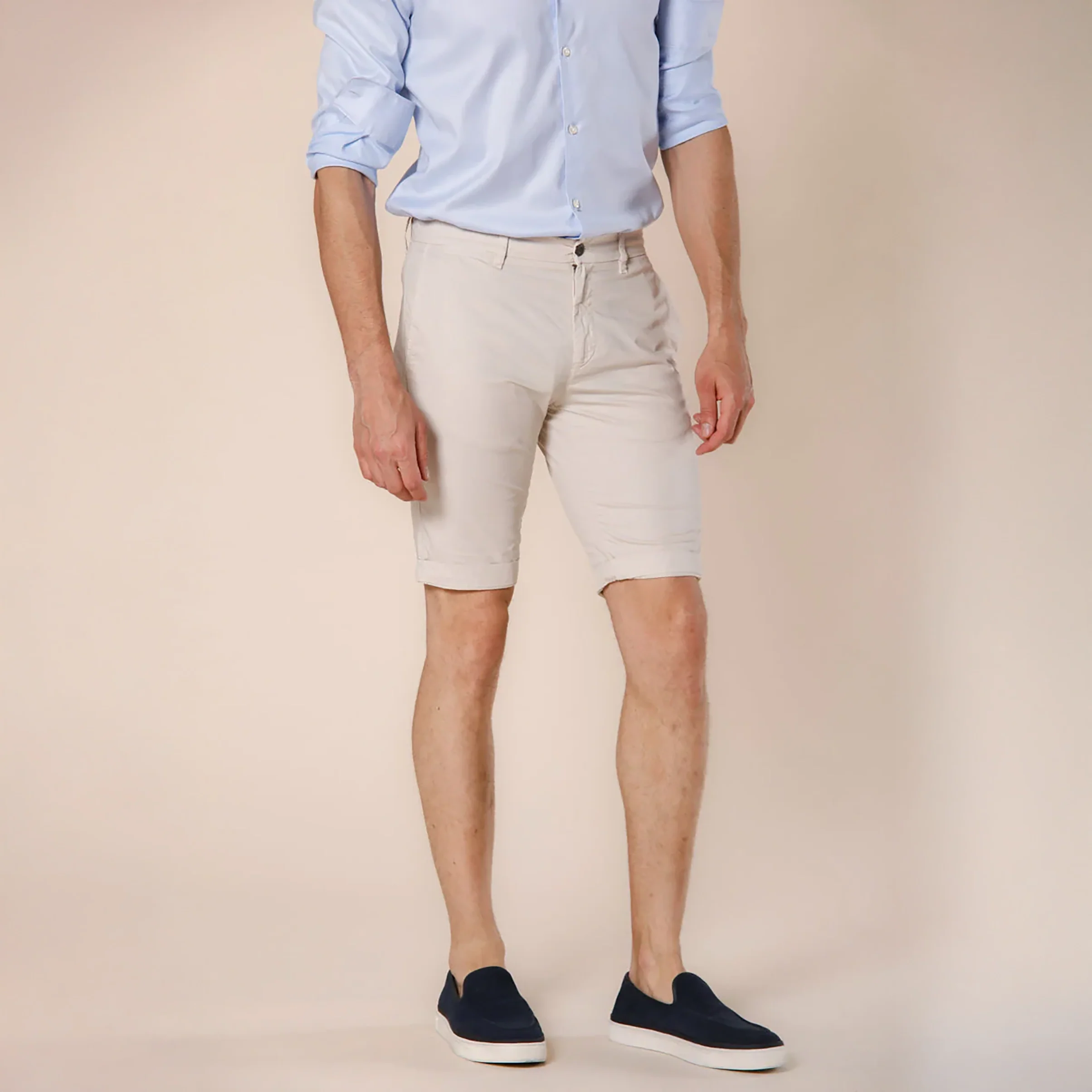 Bone Stretch Cotton Bermuda Shorts - Mason's - Image 9