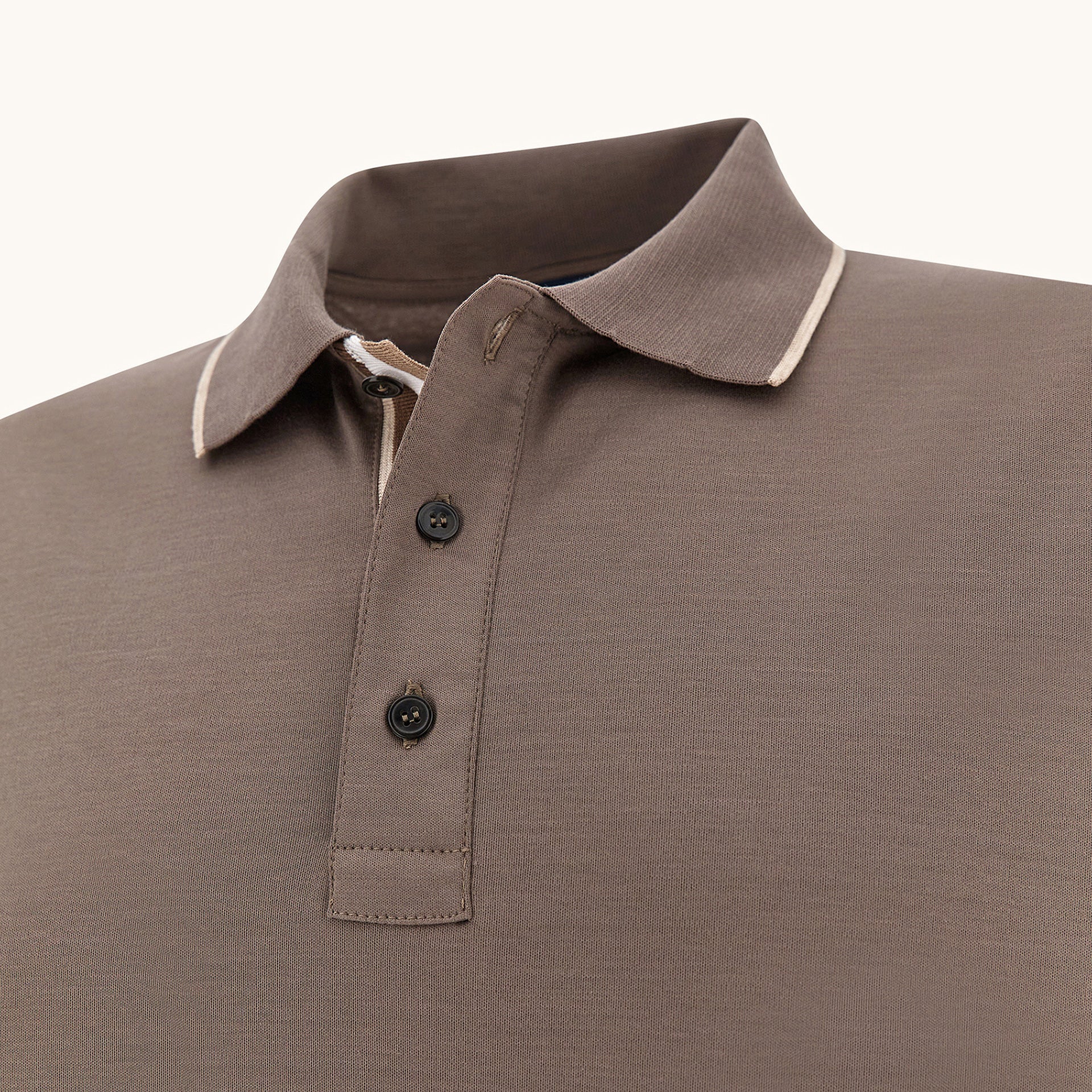 Brown Aqua Touch Knitted Cotton Polo Shirt w/ Striped Details - Paul & Shark - Image 10
