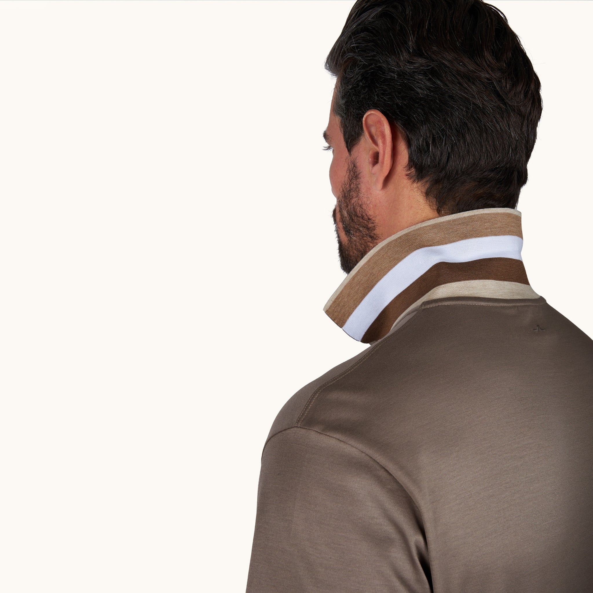 Brown Aqua Touch Knitted Cotton Polo Shirt w/ Striped Details - Paul & Shark - Image 8