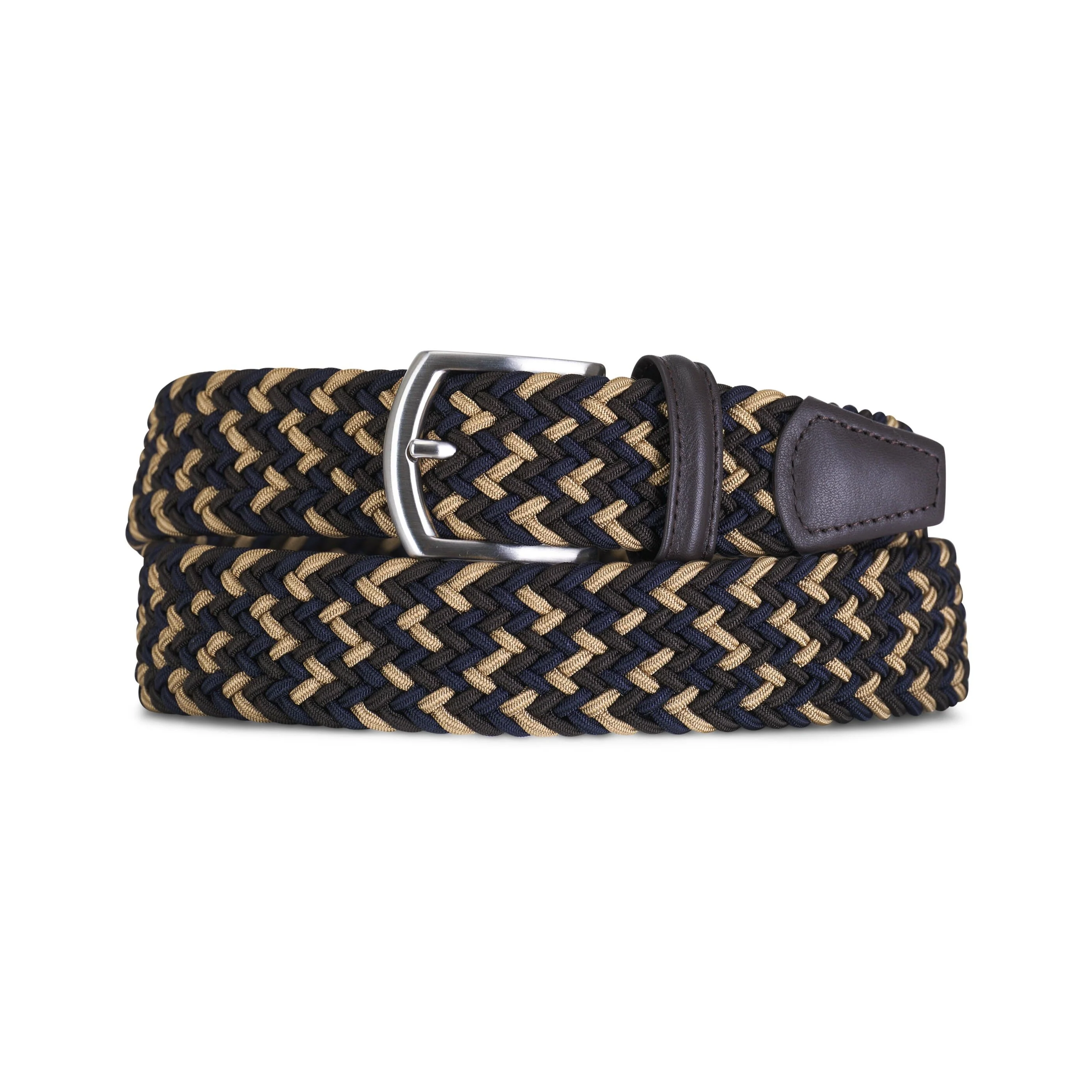 Brown & Beige Mélange Woven Belt - Anderson's - Image 2