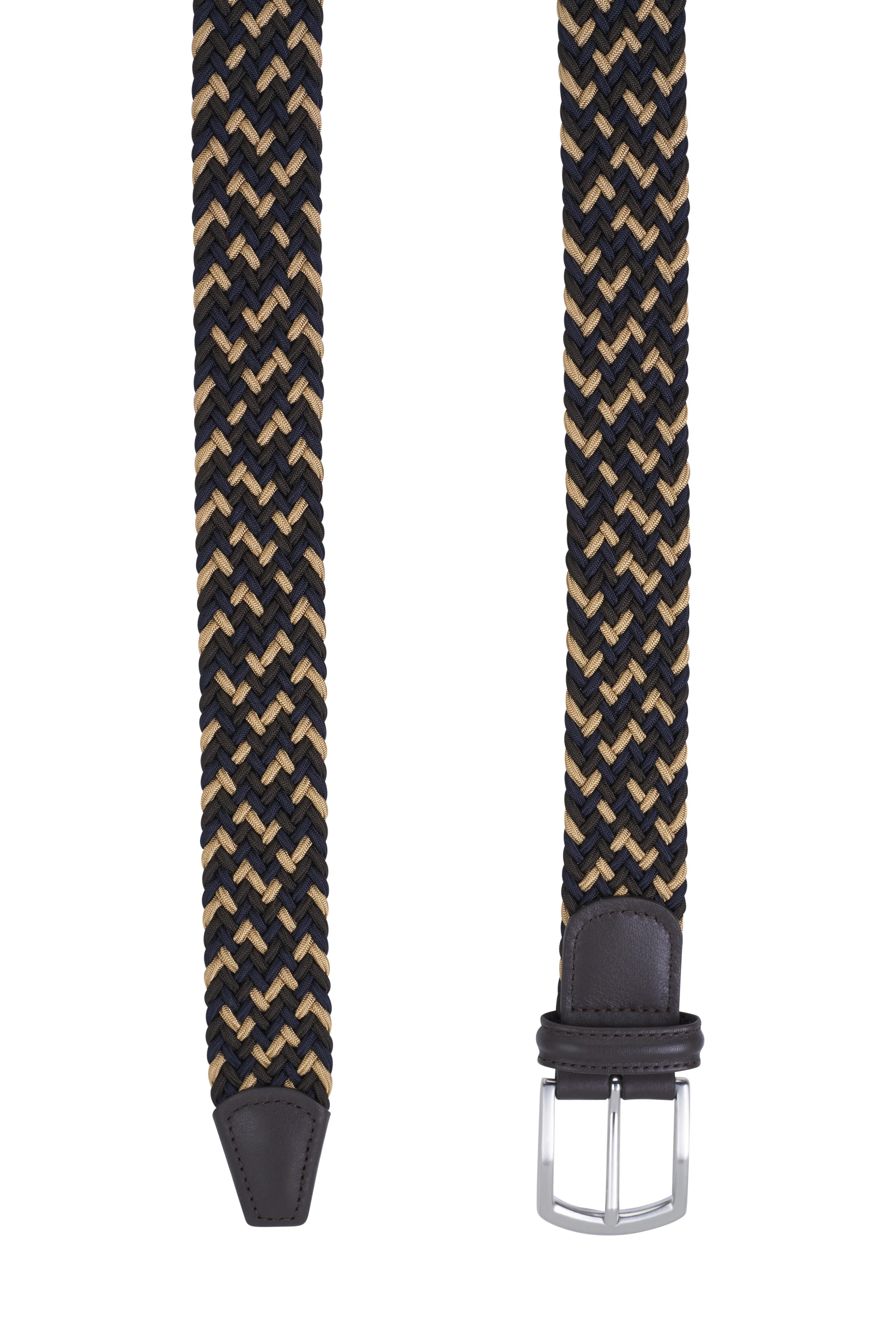Brown & Beige Mélange Woven Belt - Anderson's - Image 3