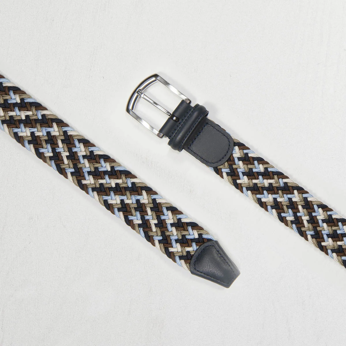 Brown & Blue Woven Stretch Belt - Anderson's - Image 3