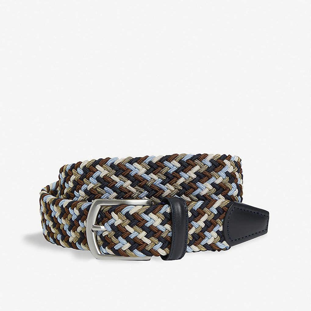 Brown & Blue Woven Stretch Belt - Anderson's - Image 4