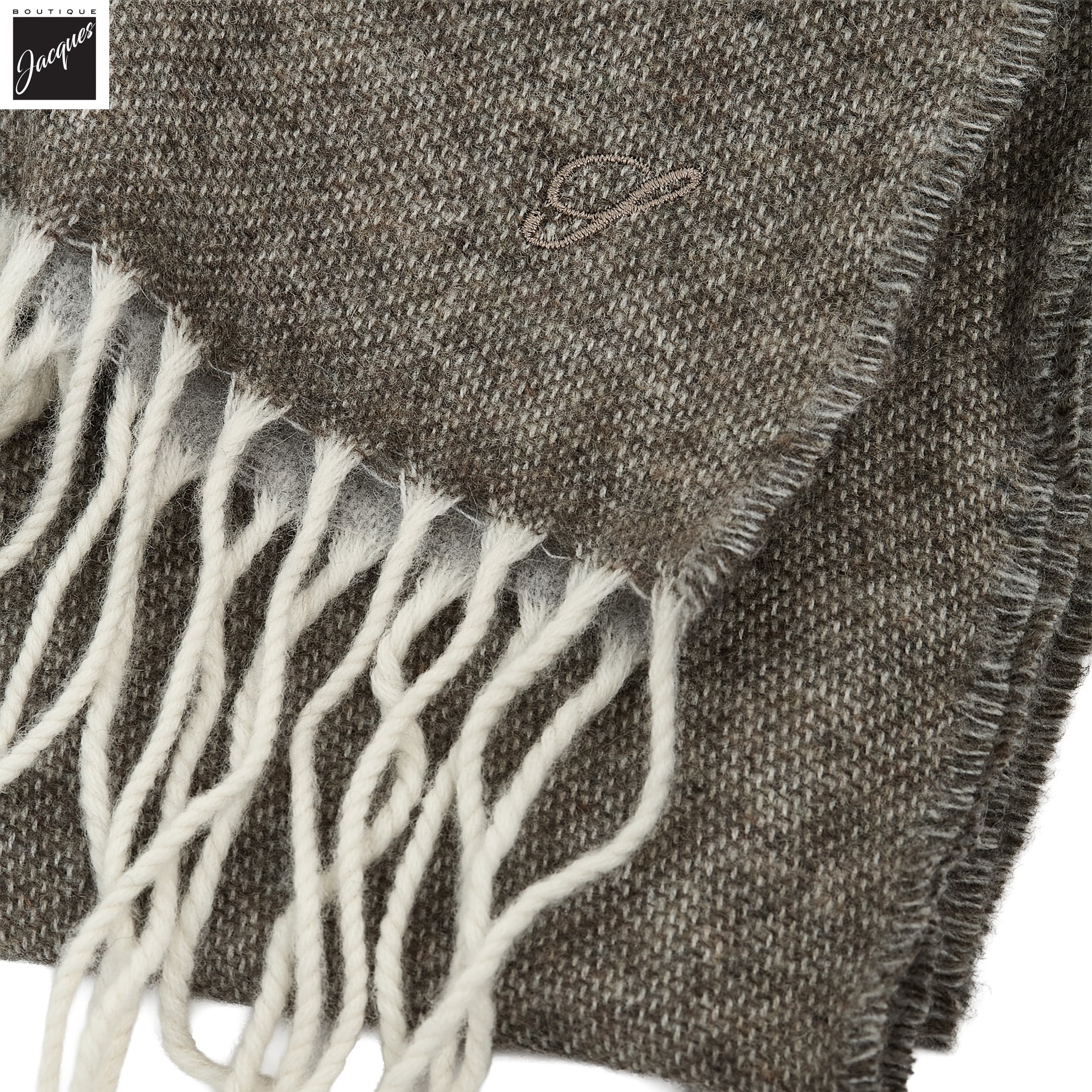 Brown & Gray Reversible Cashmere-Wool Scarf - Stenströms - Image 3