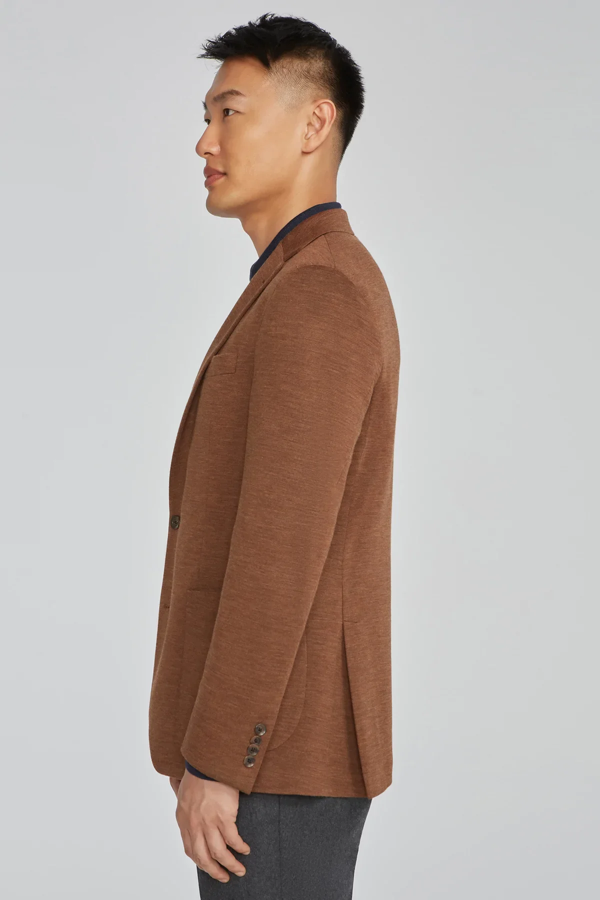 Brown Hartford Contemporary Fit Loro Piana Knit Wool Blazer - Jack Victor - Image 6