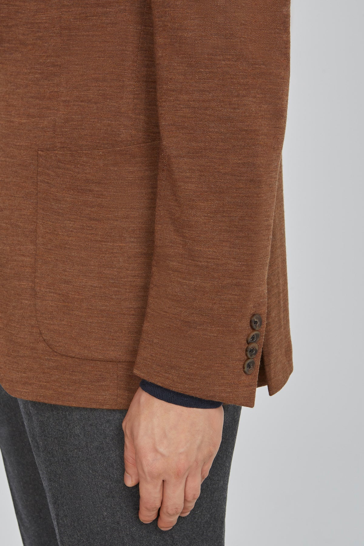 Brown Hartford Contemporary Fit Loro Piana Knit Wool Blazer - Jack Victor - Image 8