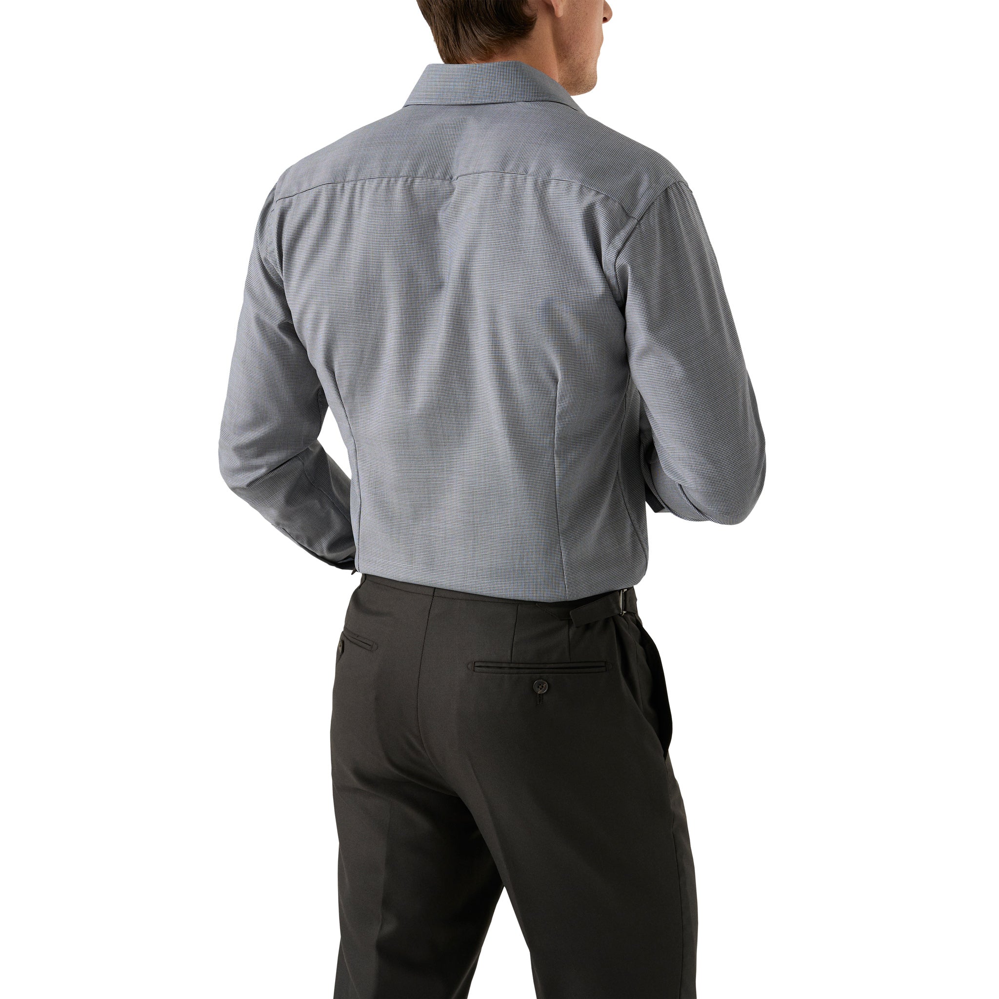 Brown Houndstooth Merino Wool Slim Fit Shirt - ETON - Image 6