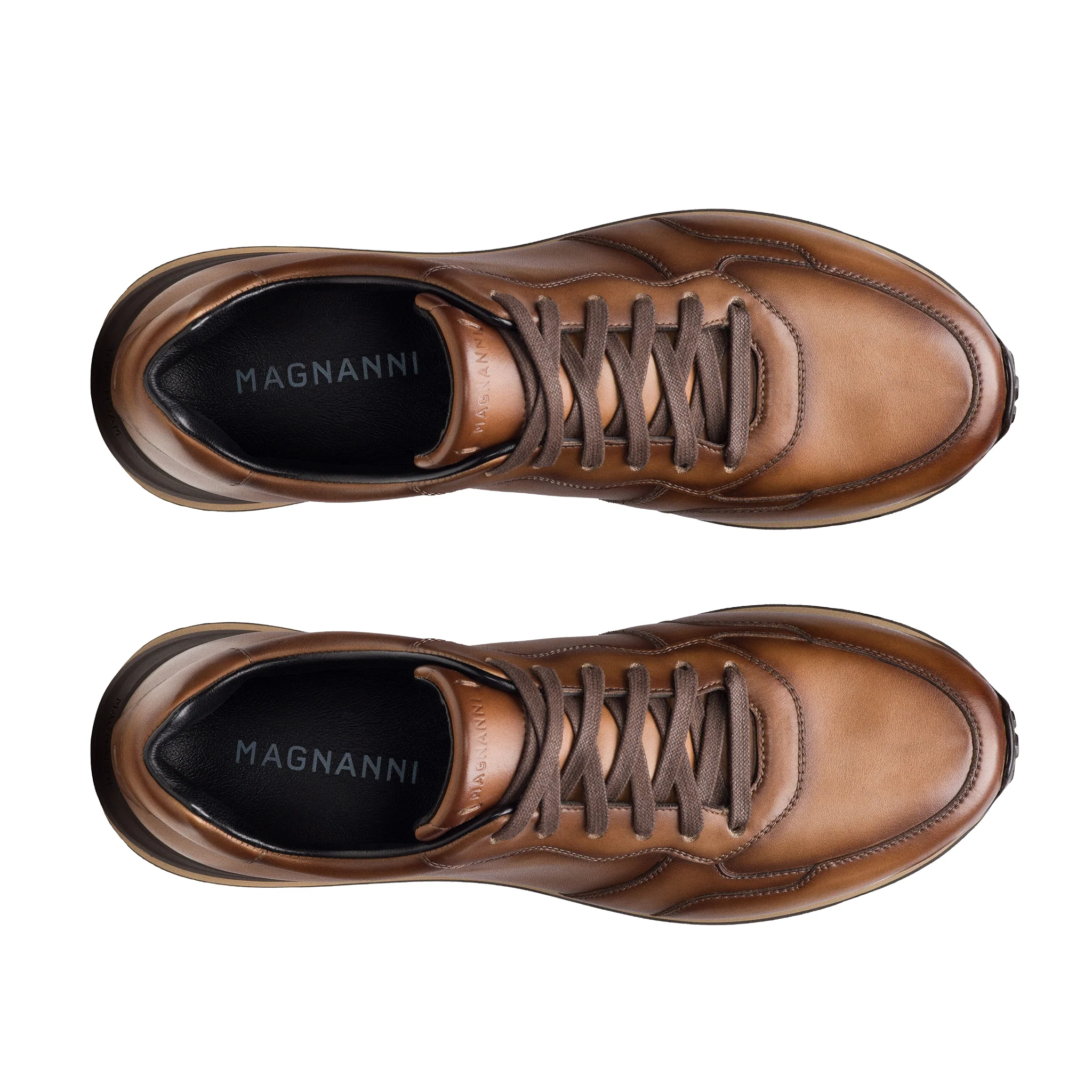 Brown Leather Hybrid Syros Sneaker - Magnanni - Image 3