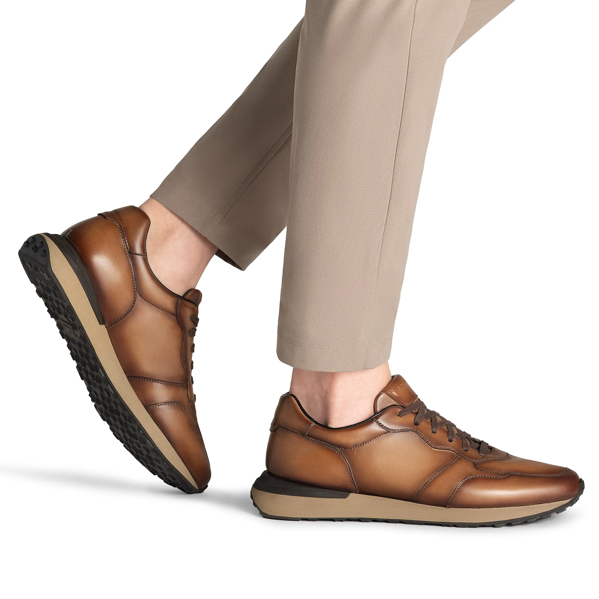 Brown Leather Hybrid Syros Sneaker - Magnanni - Image 5