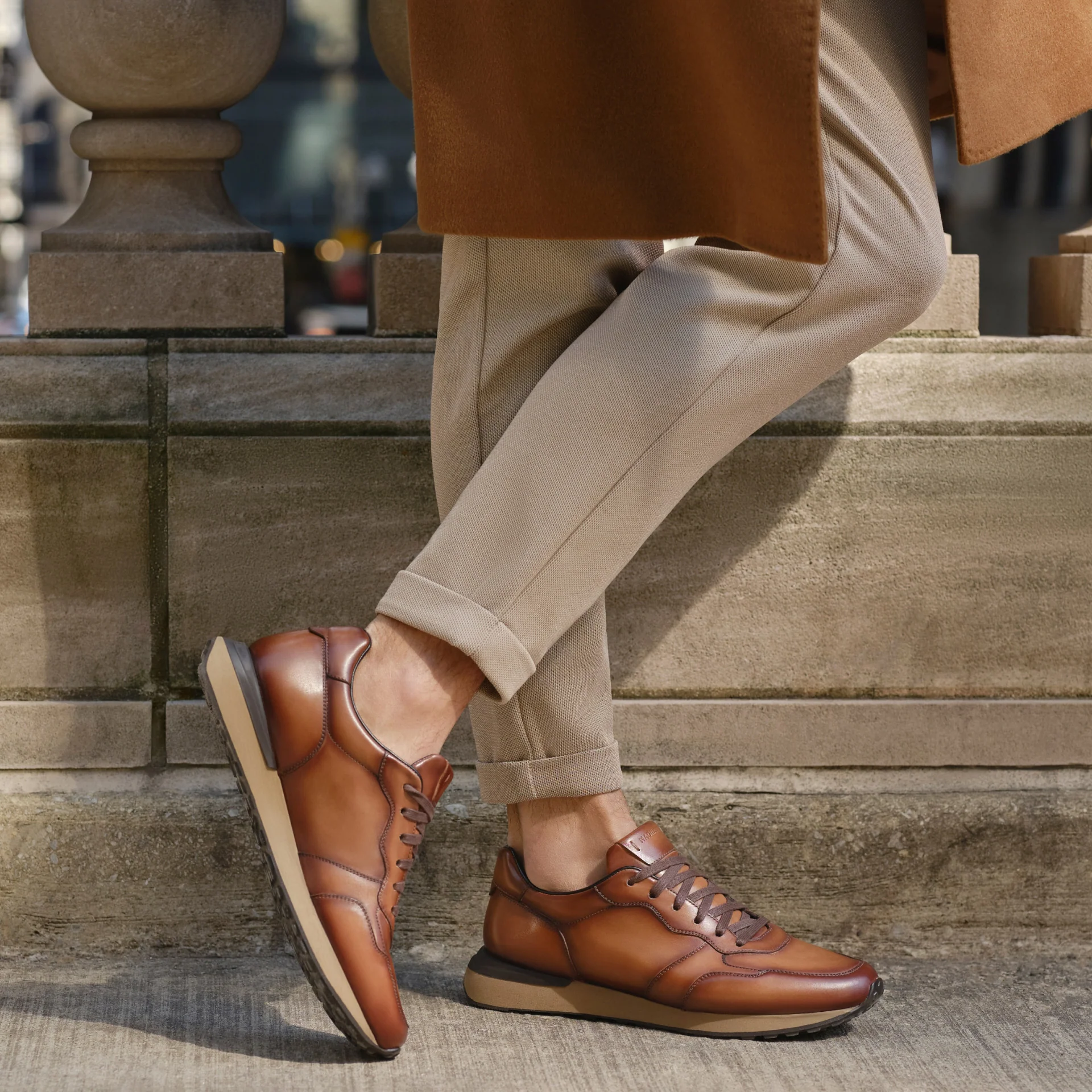 Brown Leather Hybrid Syros Sneaker - Magnanni - Image 7