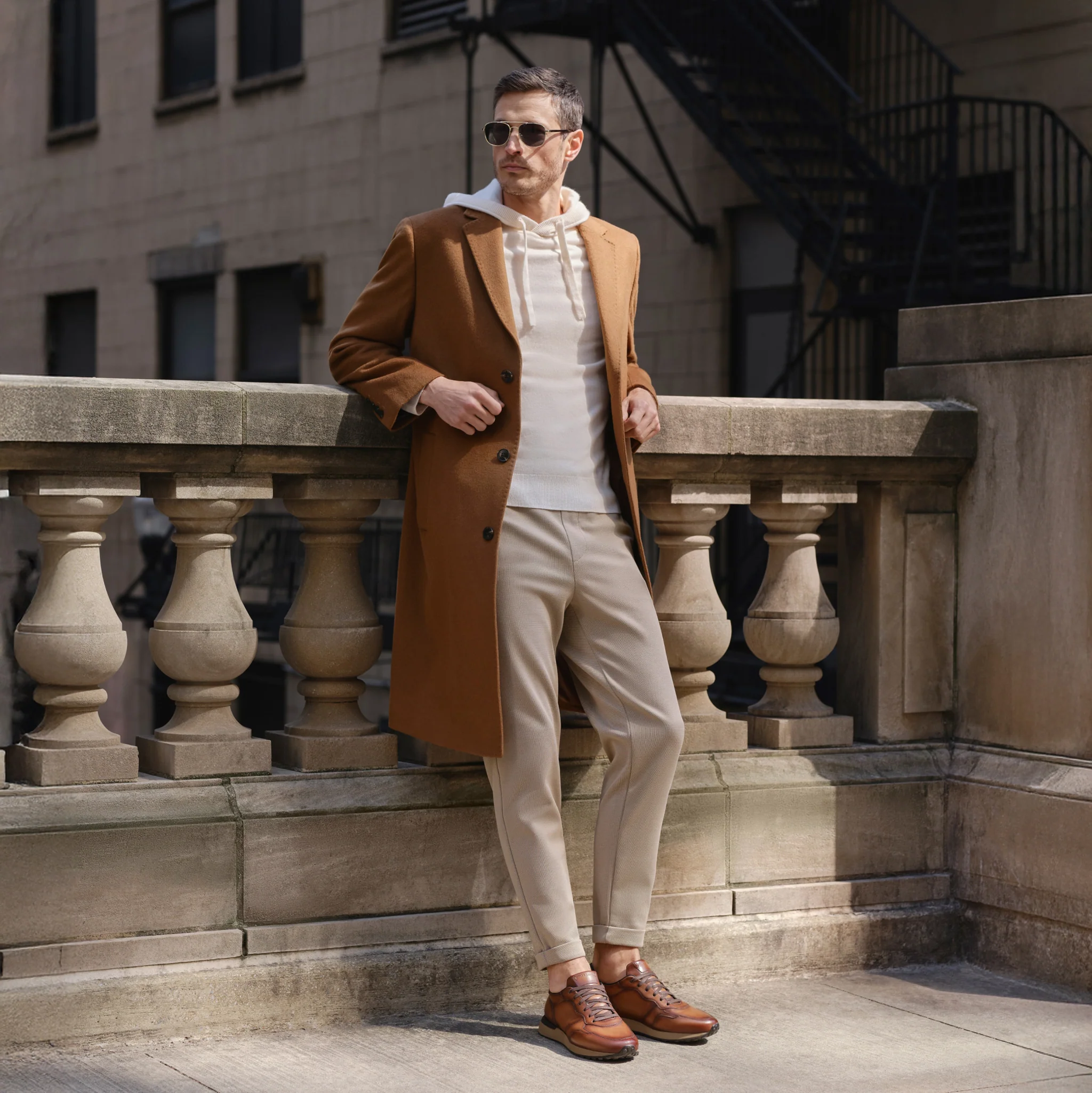 Brown Leather Hybrid Syros Sneaker - Magnanni - Image 8