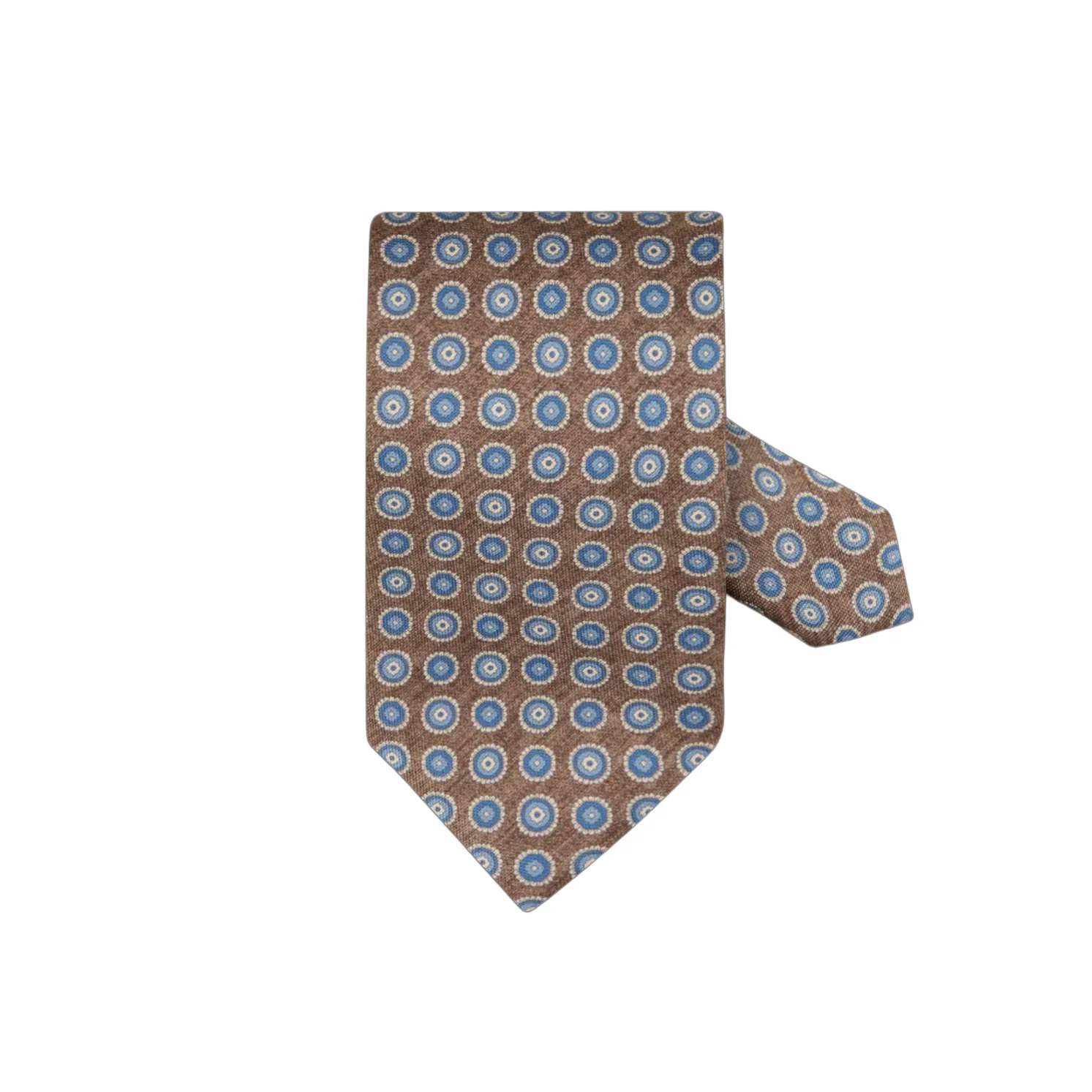 Brown Medallion Patterned Silk Tie - Stenströms