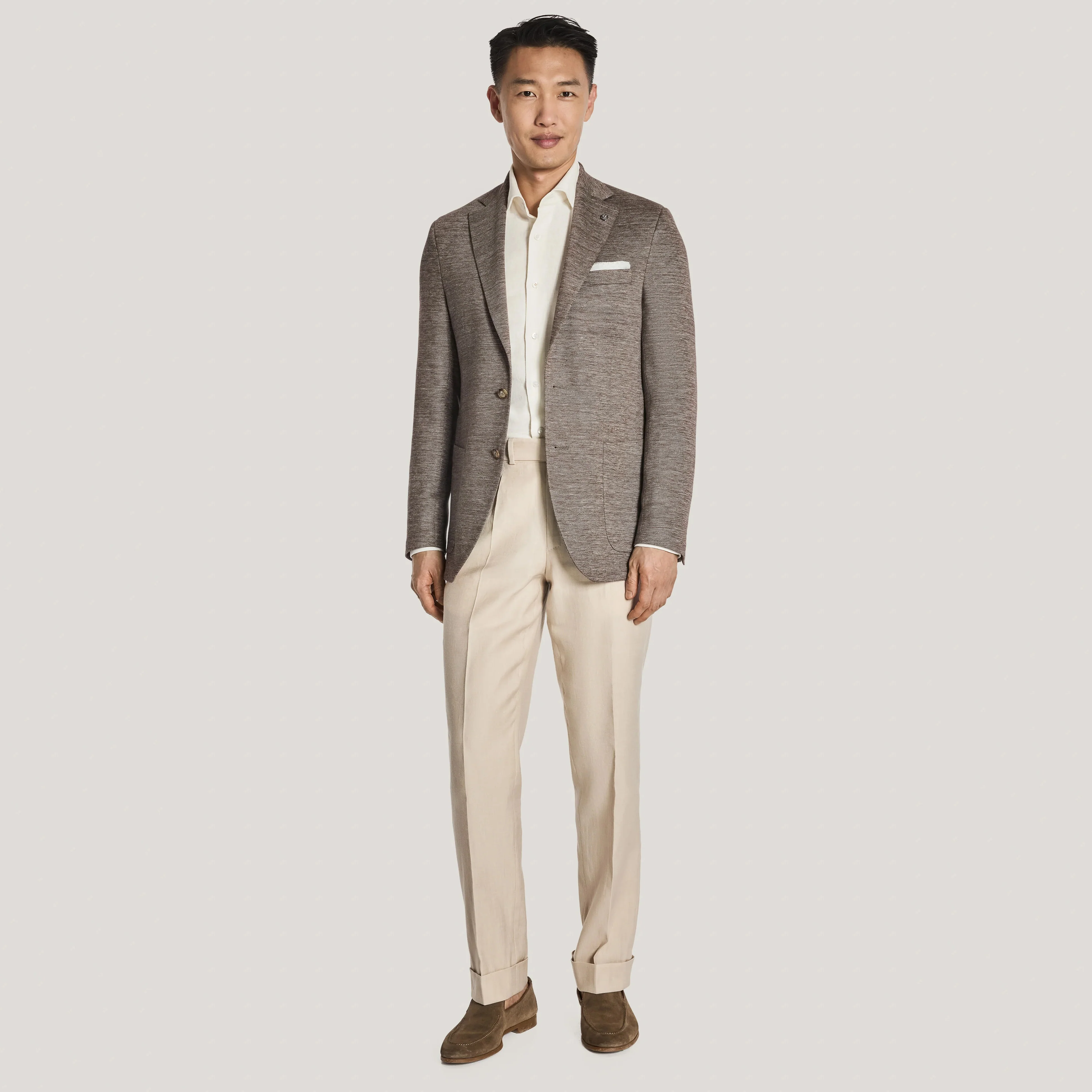 Brown Mélange Loro Piana Summertime Hartford Contemporary Fit Sport Jacket - Jack Victor - Image 2