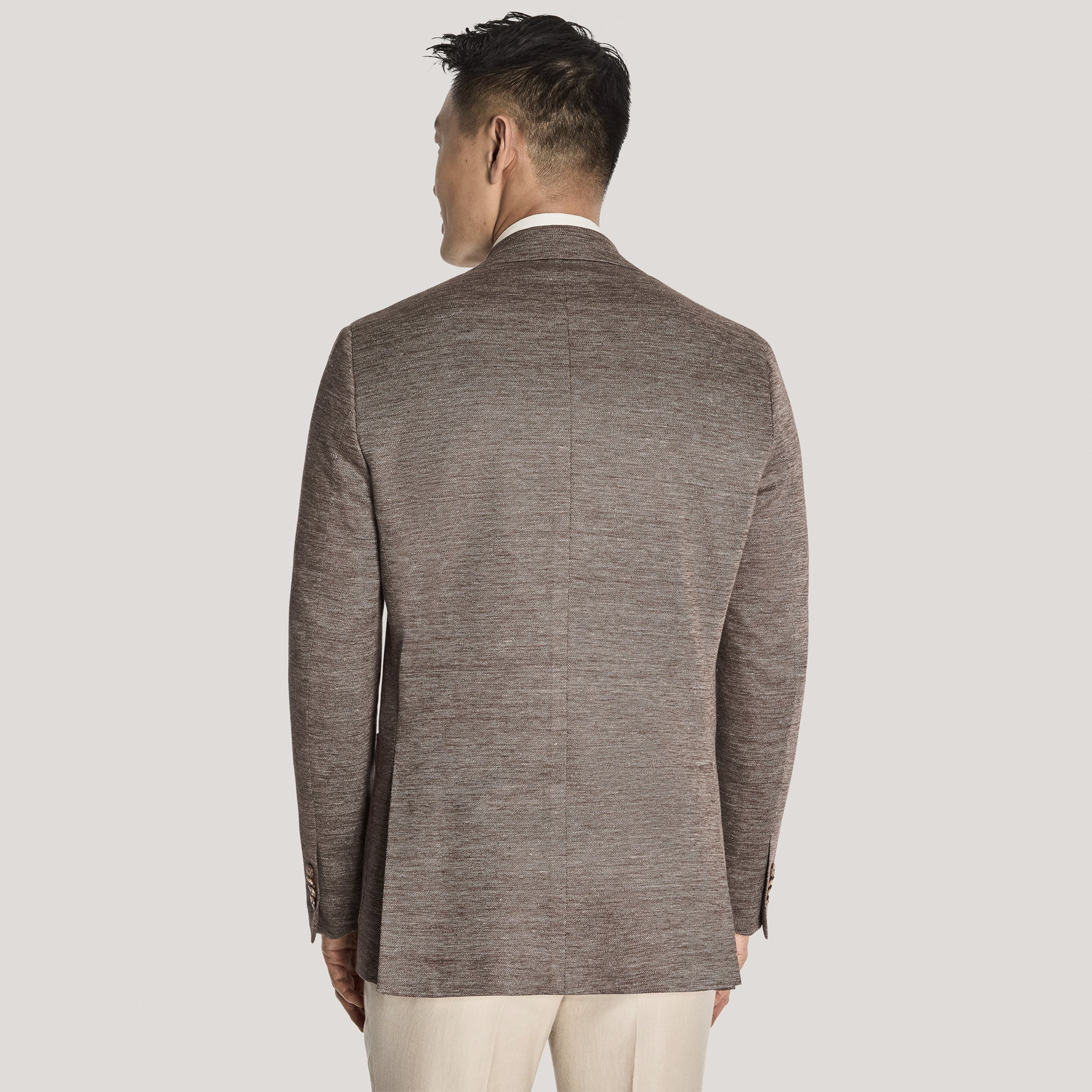 Brown Mélange Loro Piana Summertime Hartford Contemporary Fit Sport Jacket - Jack Victor - Image 4