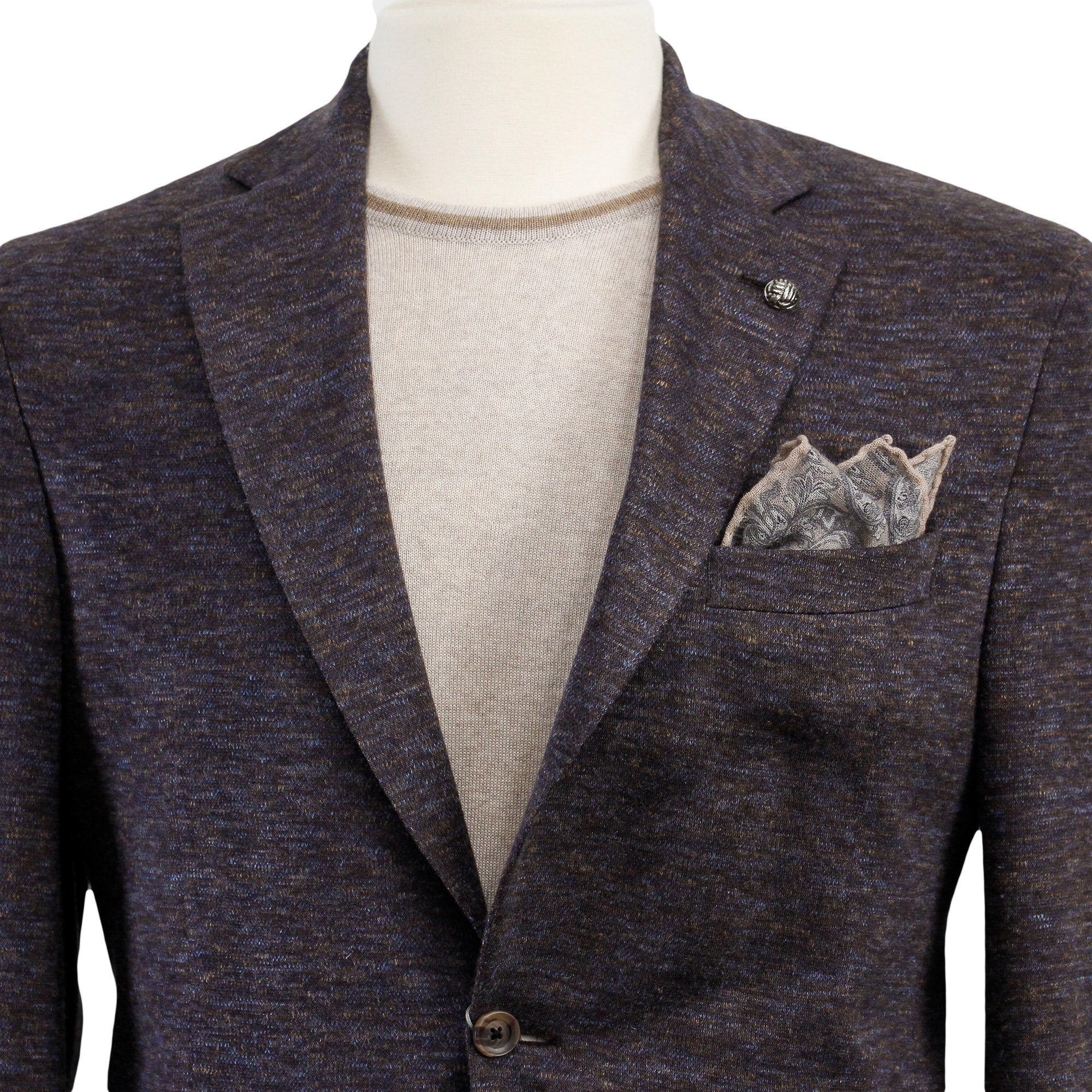 Brown Mélange Wool & Silk Hartford Contemporary Fit Sport Coat - Jack Victor - Image 10