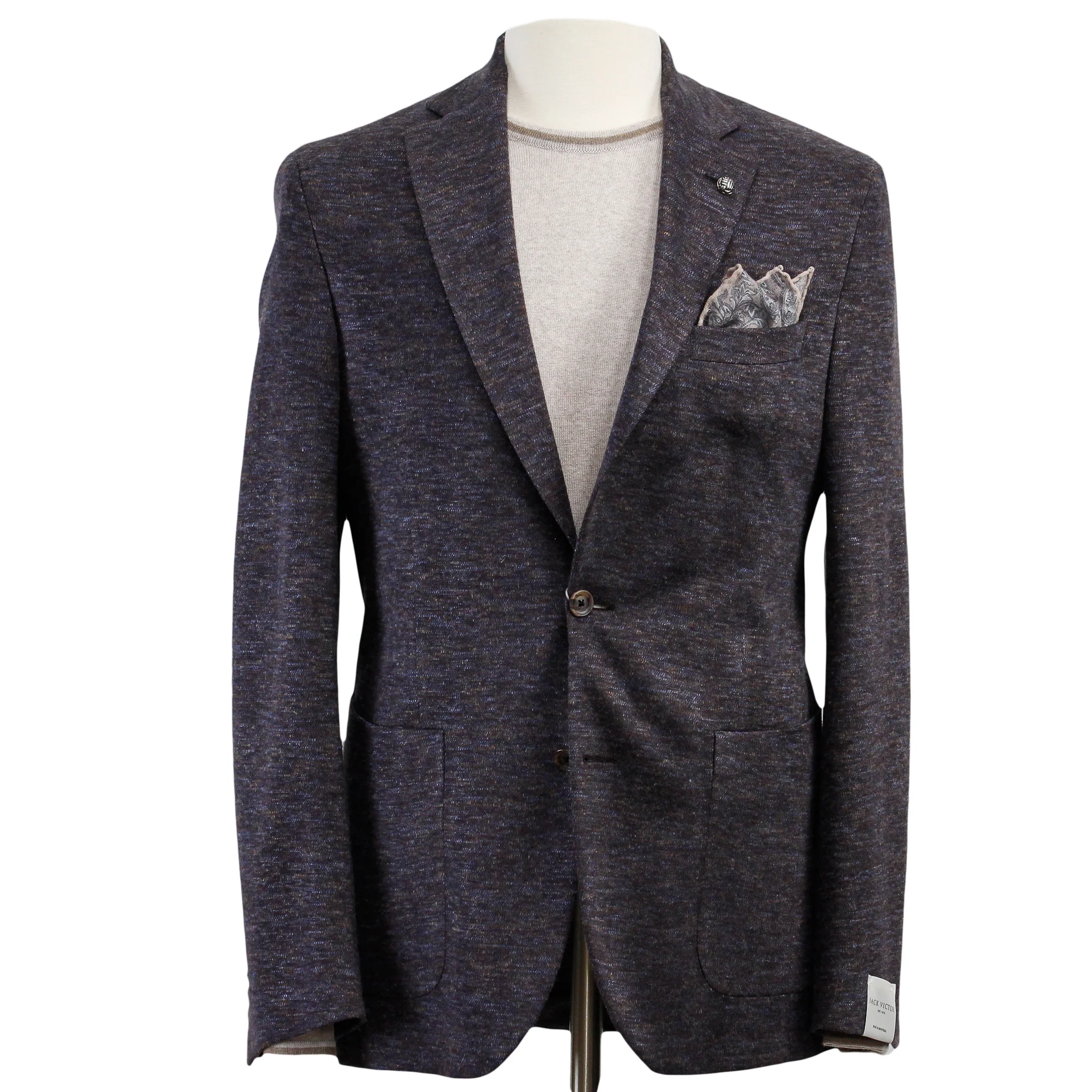 Brown Mélange Wool & Silk Hartford Contemporary Fit Sport Coat - Jack Victor - Image 2