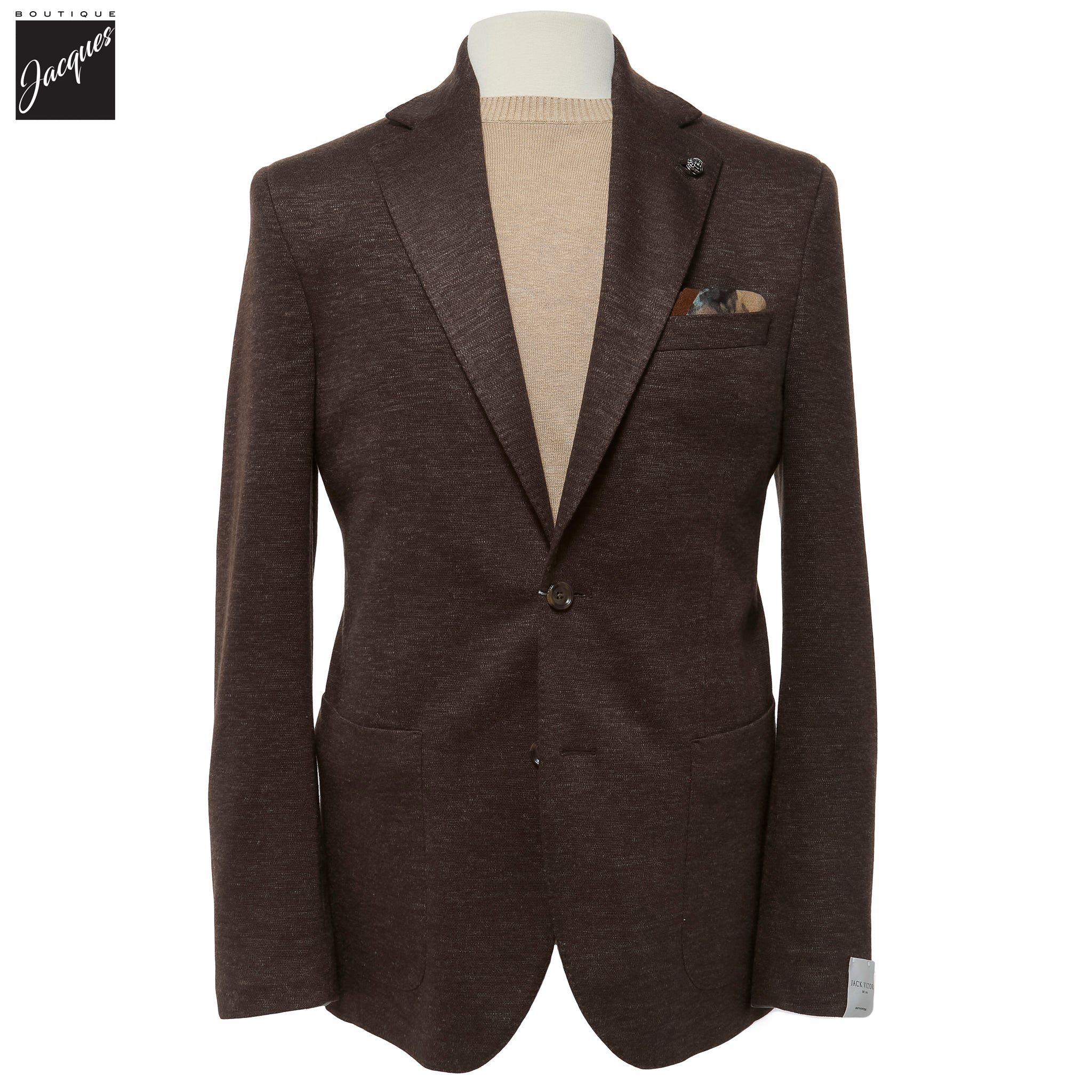 Brown Mélange Loro Piana Silk Air Hartford Contemporary Fit Sport Jacket - Jack Victor