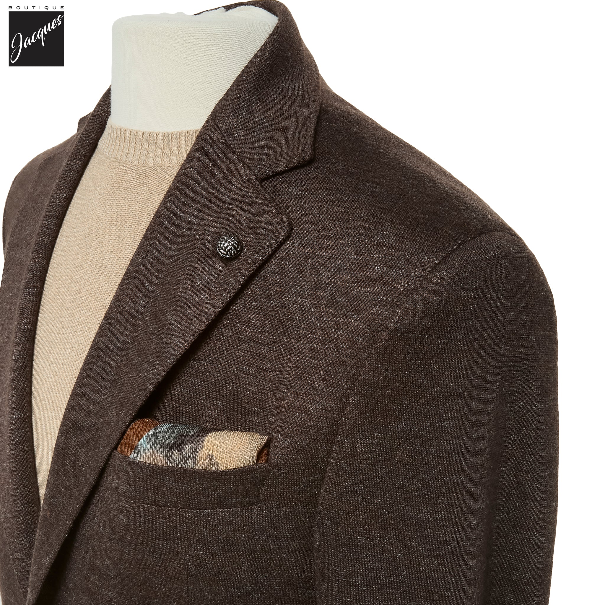 Brown Mélange Loro Piana Silk Air Hartford Contemporary Fit Sport Jacket - Jack Victor - Image 3
